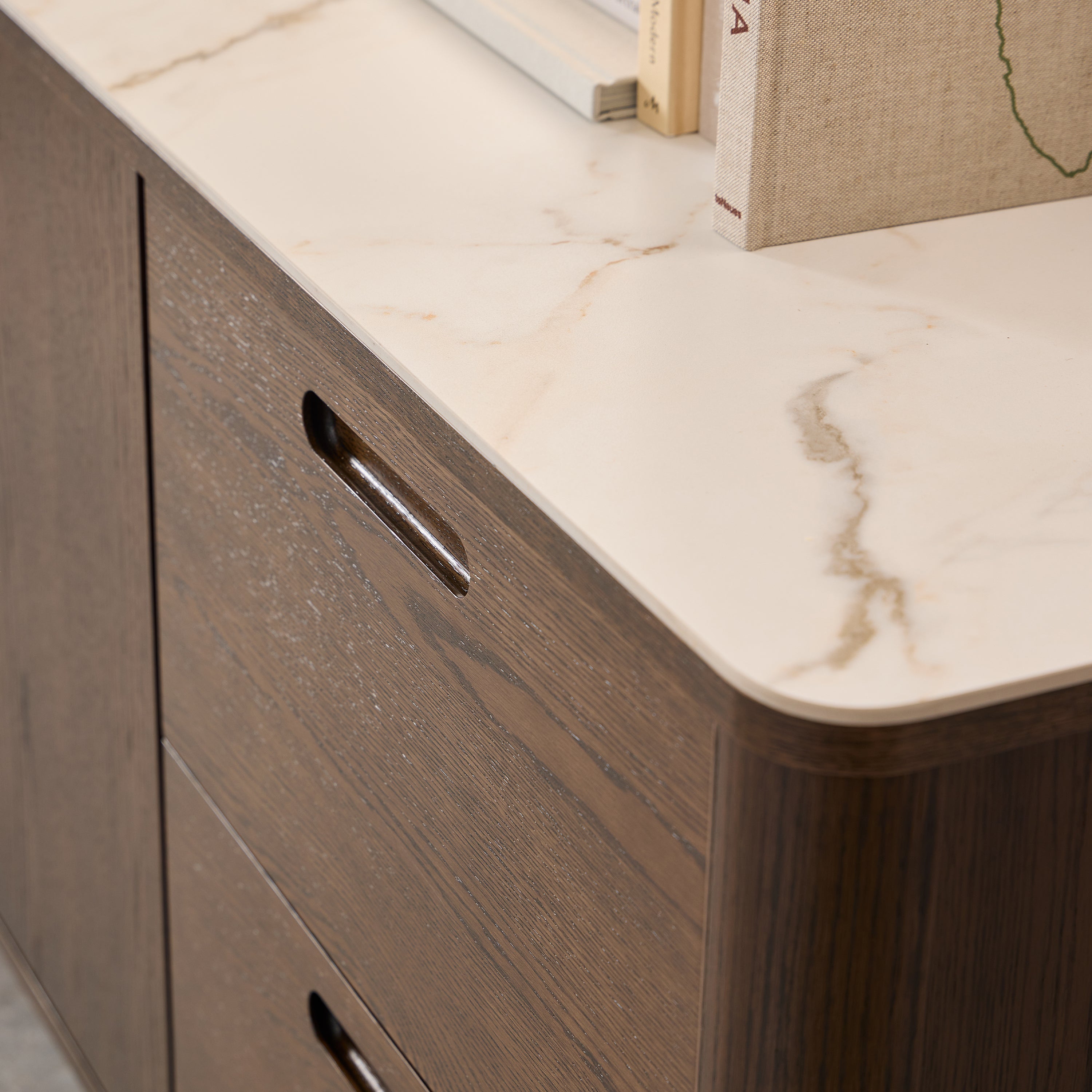 Southampton Sideboard With 2 Doors 2 Drawers and 2 Shelves in Cream Ceramic