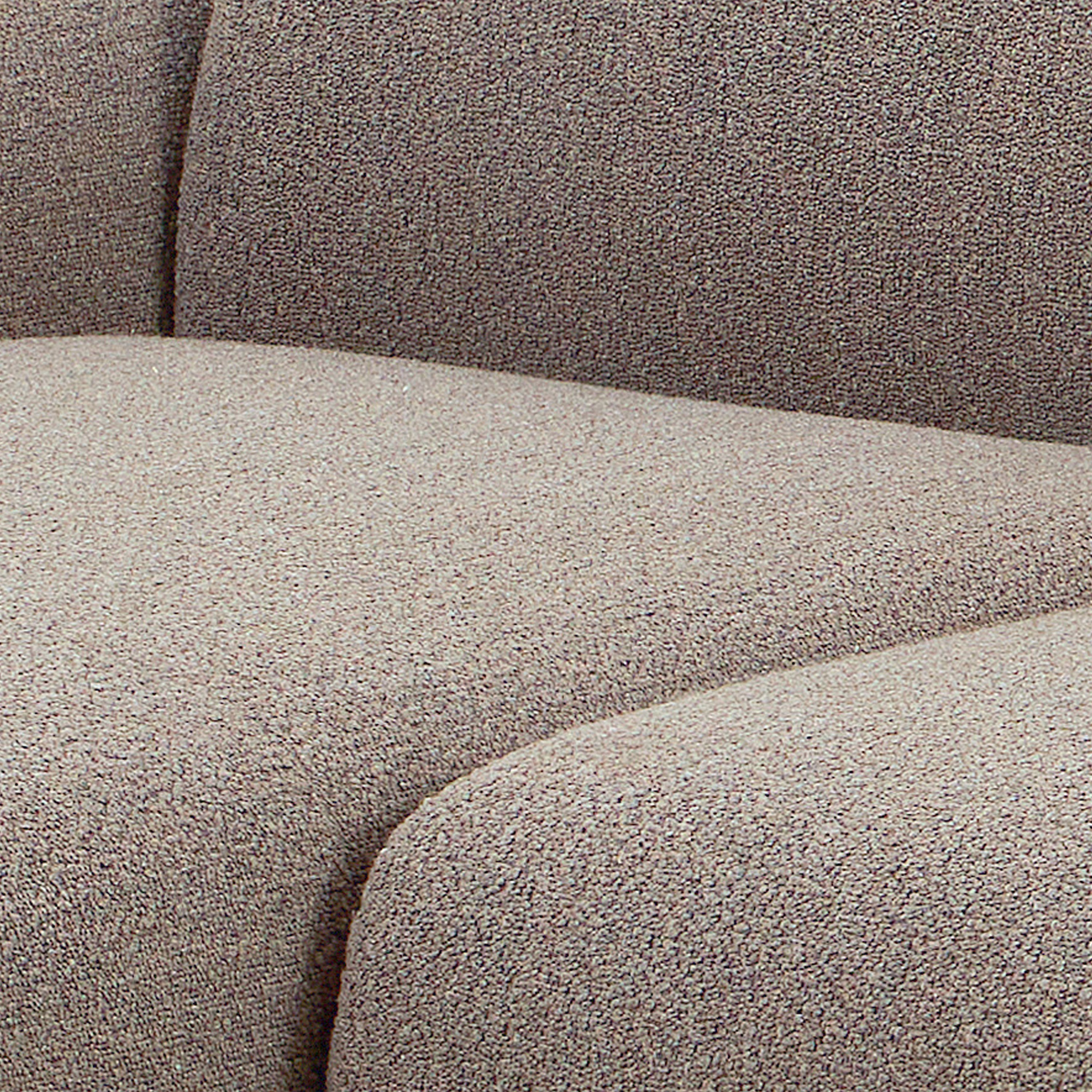 Midfield Left Hand Facing 2 Seater Chaise Longue in Boucle Beige Fabric