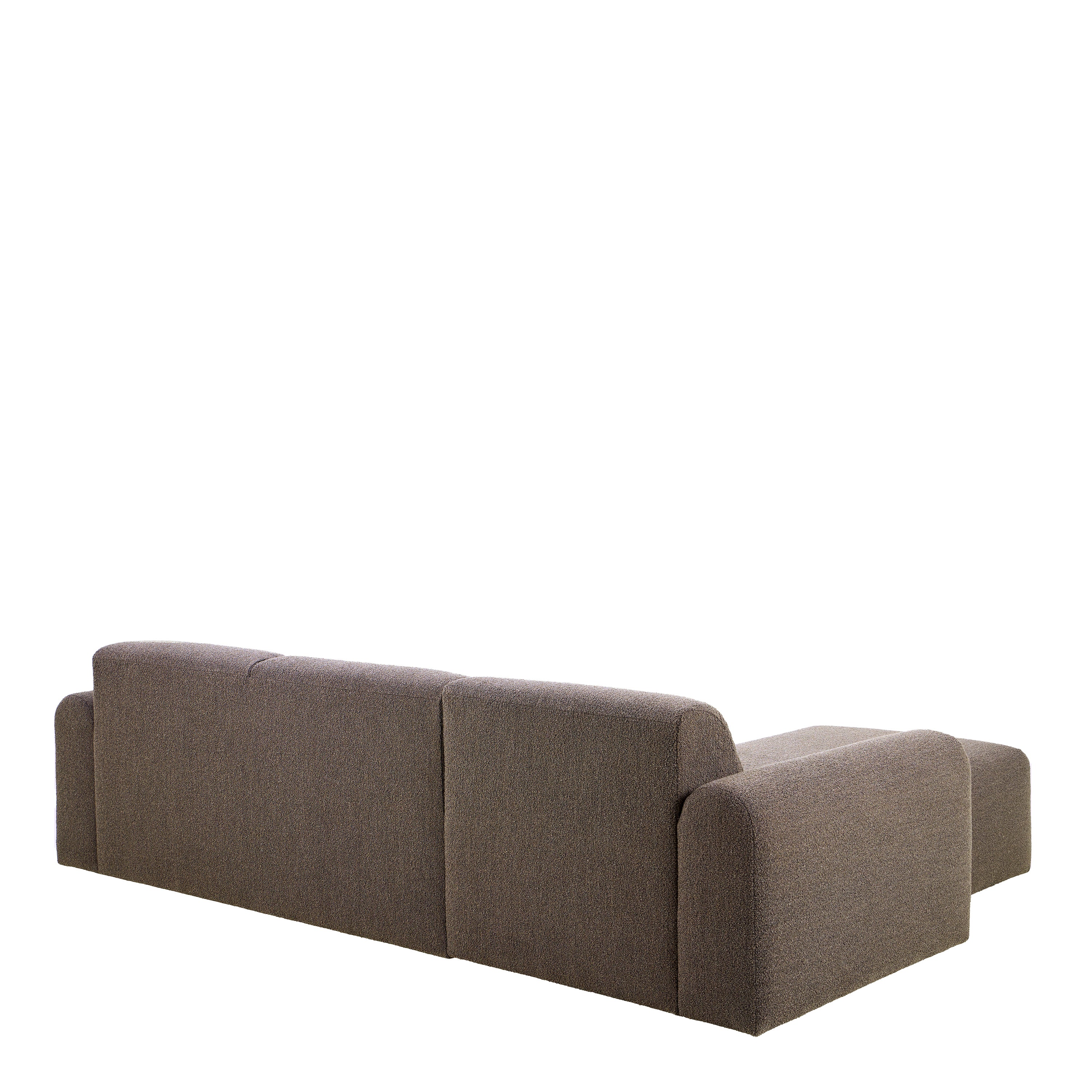Midfield Left Hand Facing 2 Seater Chaise Longue in Boucle Taupe Fabric