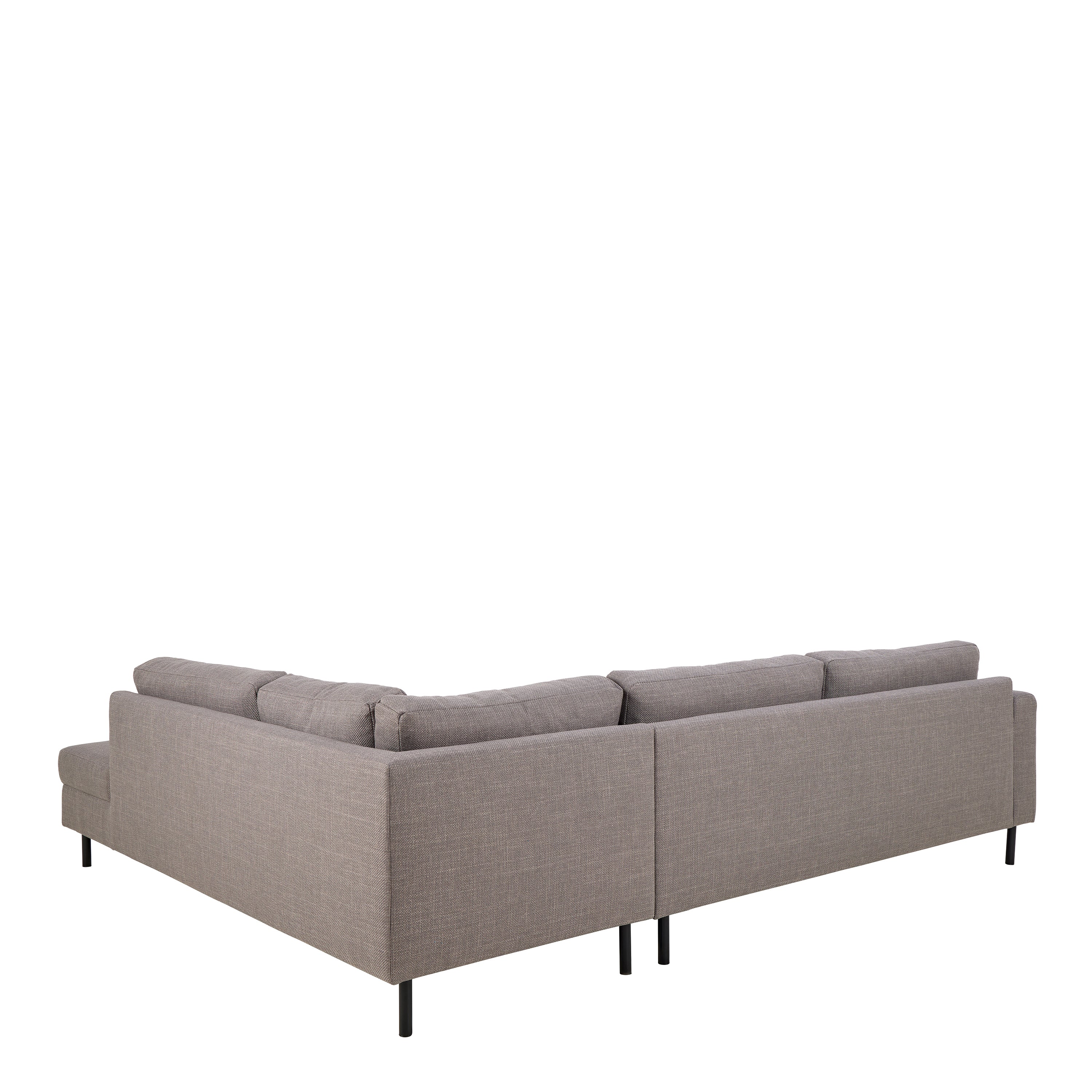 Omaha Right Hand Facing Corner Sofa in Light Grey Brown Fabric