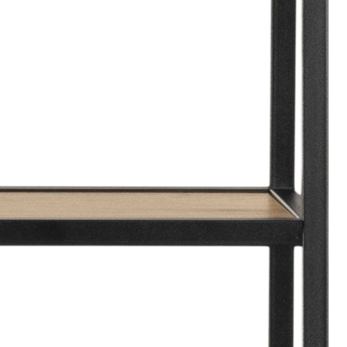 Seaford Bookcase Desk with 1 Drawer in Black and Oak