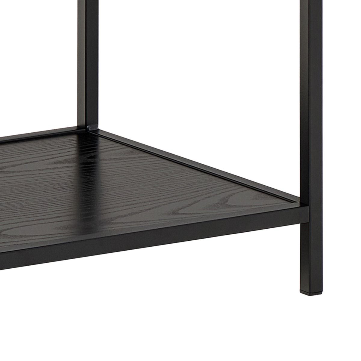 Seaford Wide Ash Black Metal Bookcase With 4 Black Ash Shelves