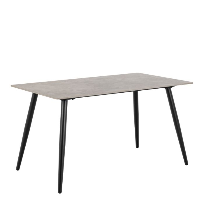 Wicklow Rectangular Dining Table in Grey/Black 140x75cm Included 4 Brooke Dining Chairs in Taupe