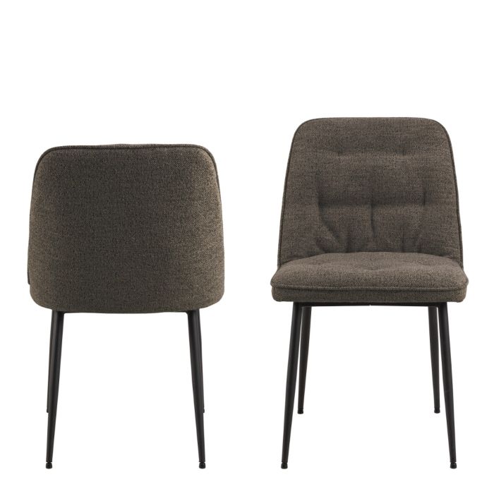 Wicklow Rectangular Dining Table in Grey/Black 140x75cm Included 4 Brooke Dining Chairs in Taupe