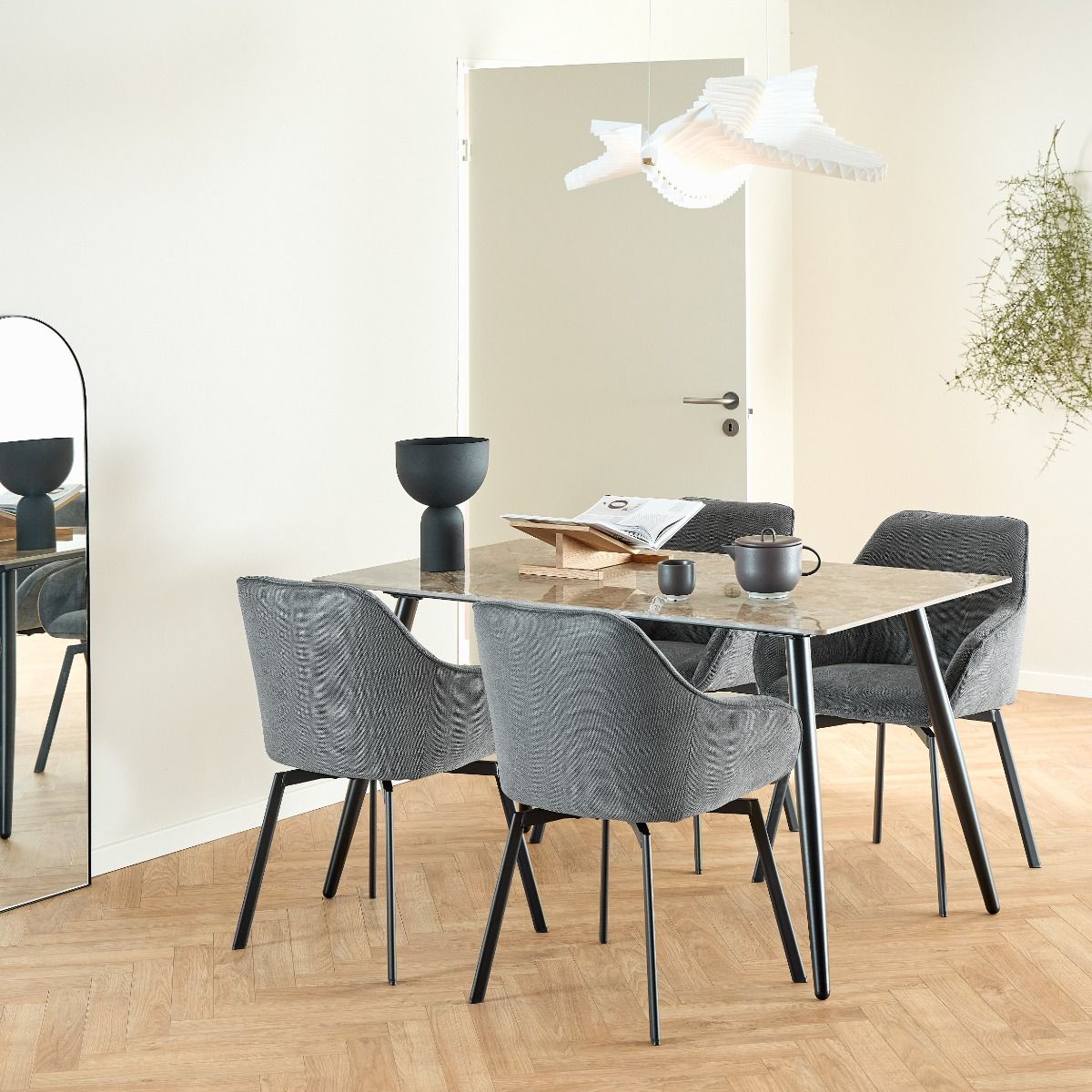 Wicklow Ceramic Dining Table Brown/Black