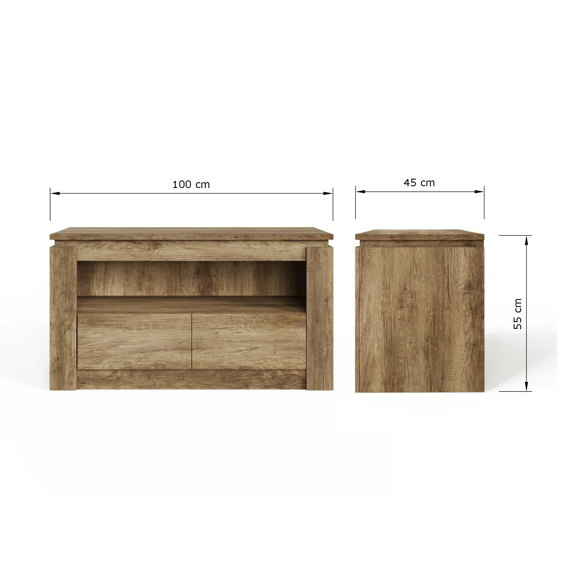 Canyon Oak 2 Drawer TV Unit