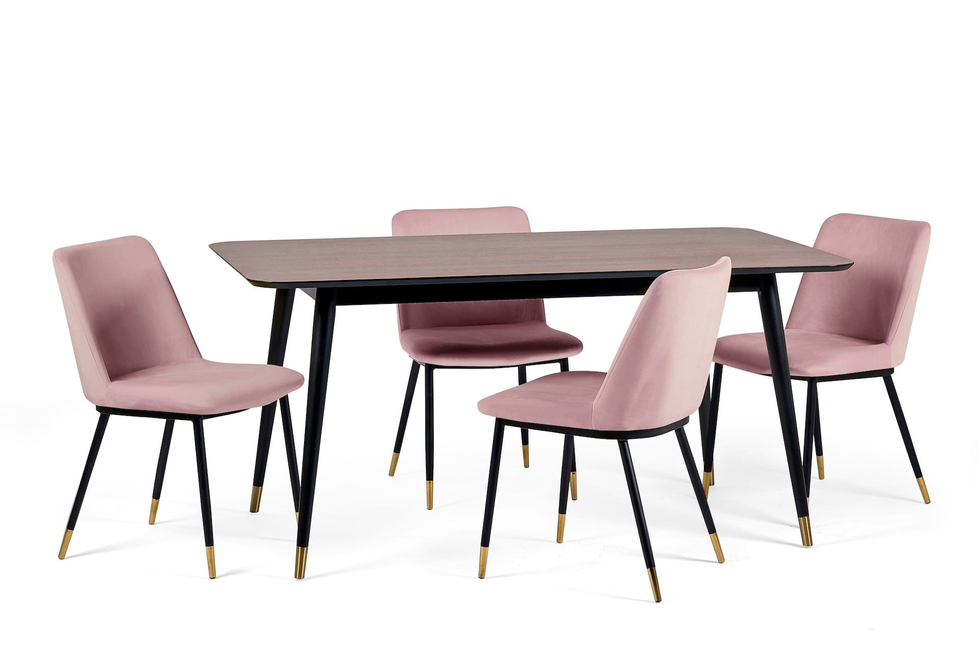 Findlay Rectangular Dining Table - Walnut & Black