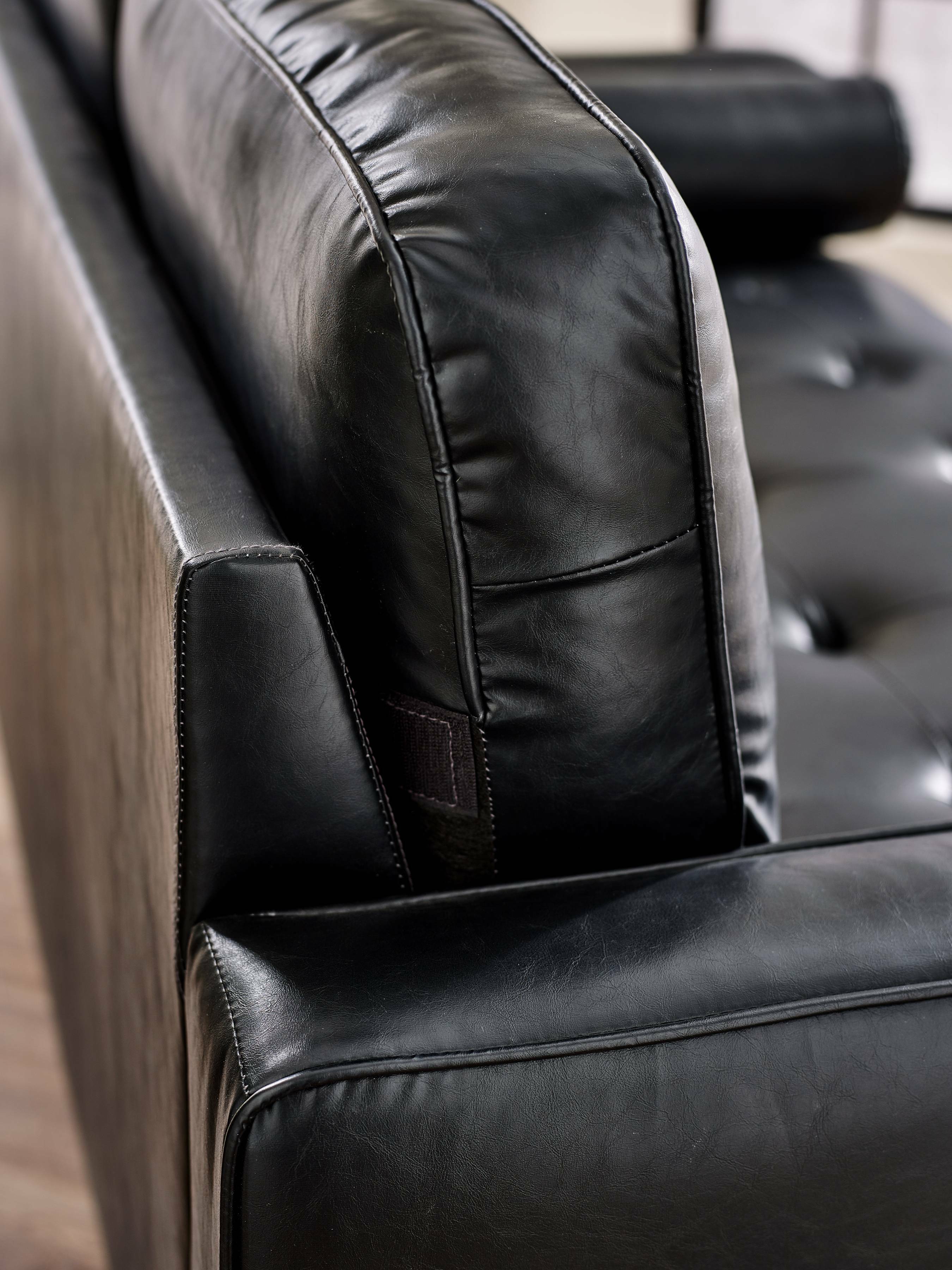 Henley Black Faux Leather 3 Seater Sofa