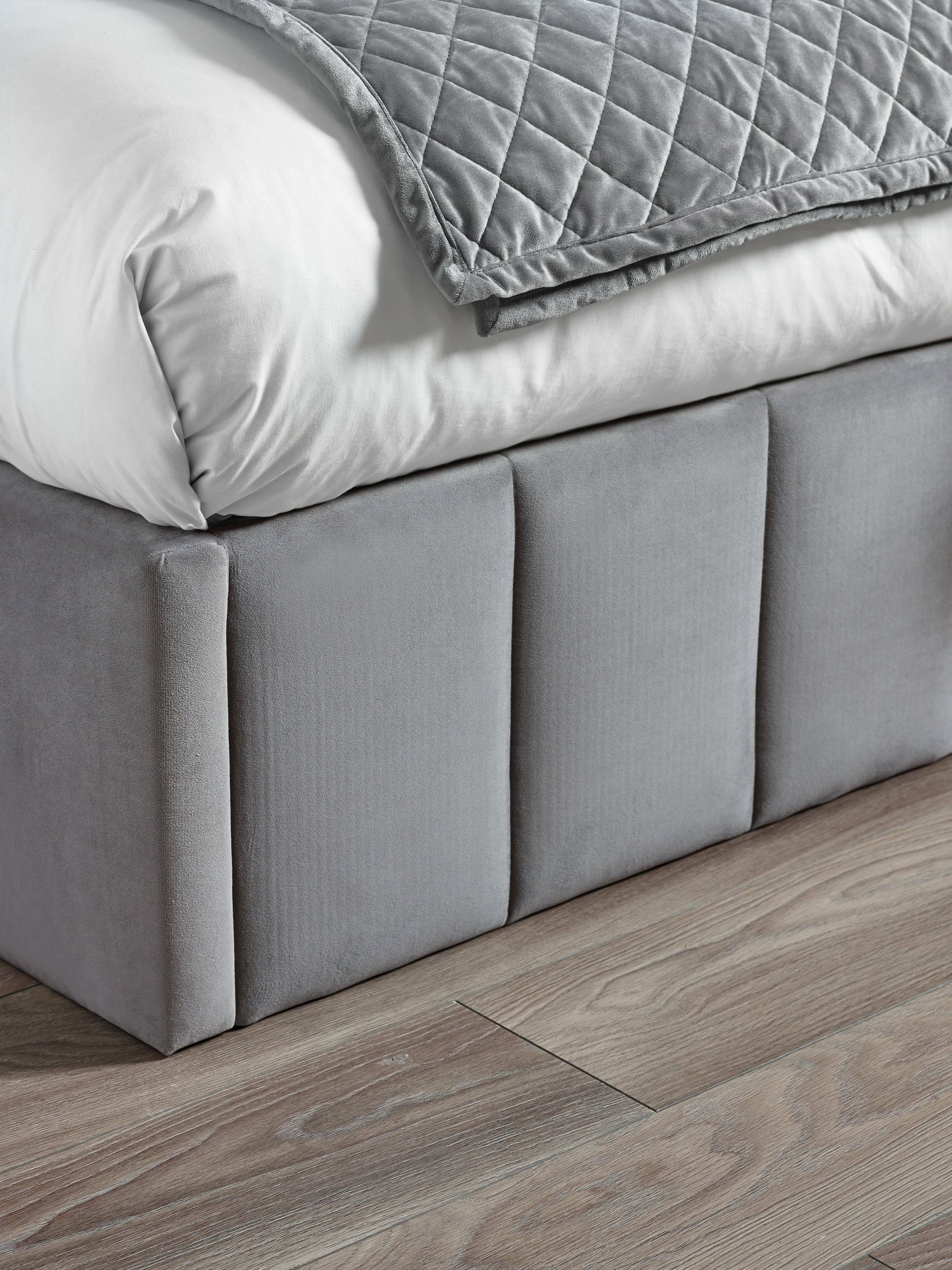 Katie Ottoman Storage Bed Frame - Grey Velvet