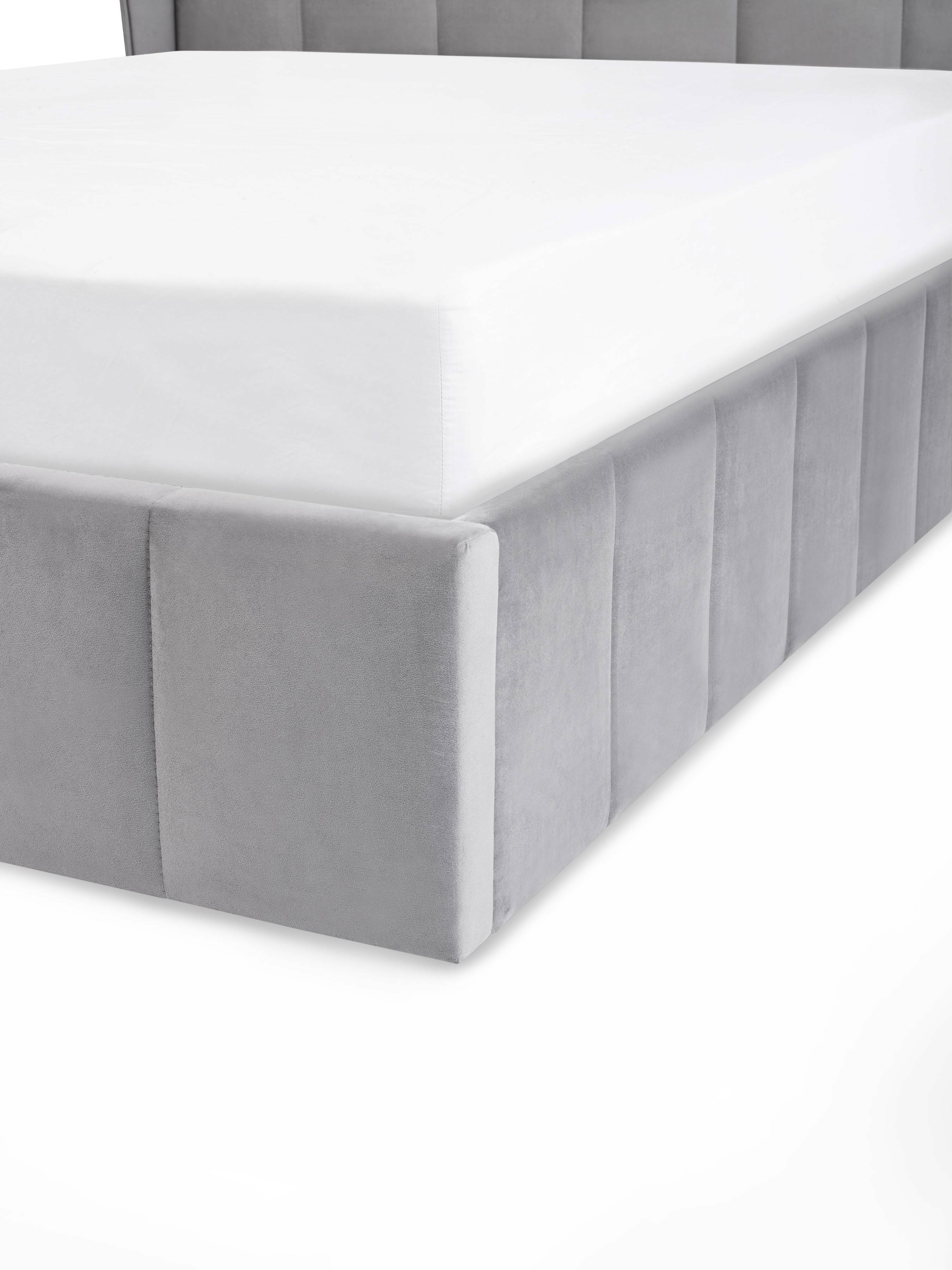 Katie Ottoman Storage Bed Frame - Grey Velvet