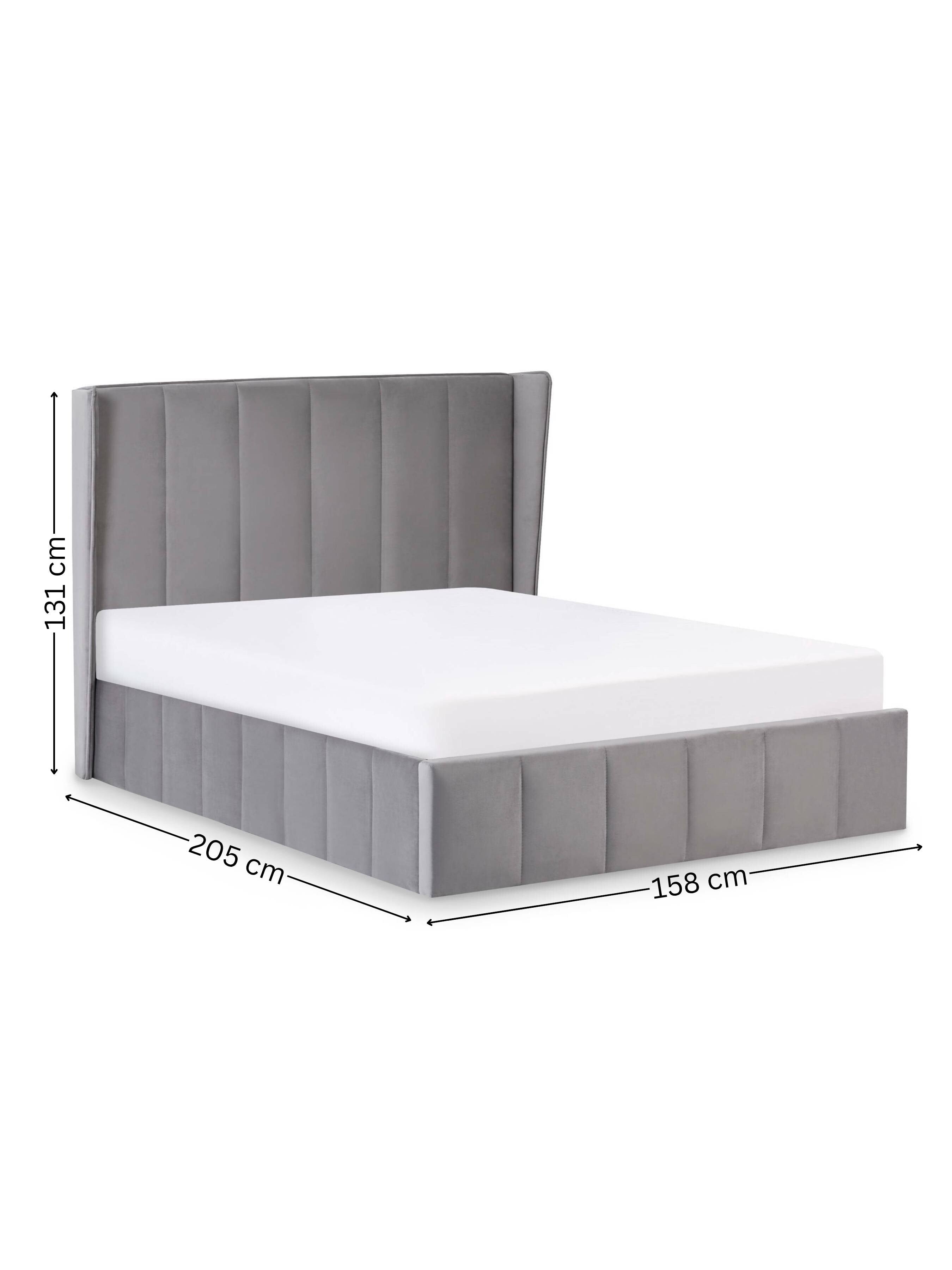 Katie Ottoman Storage Bed Frame - Grey Velvet