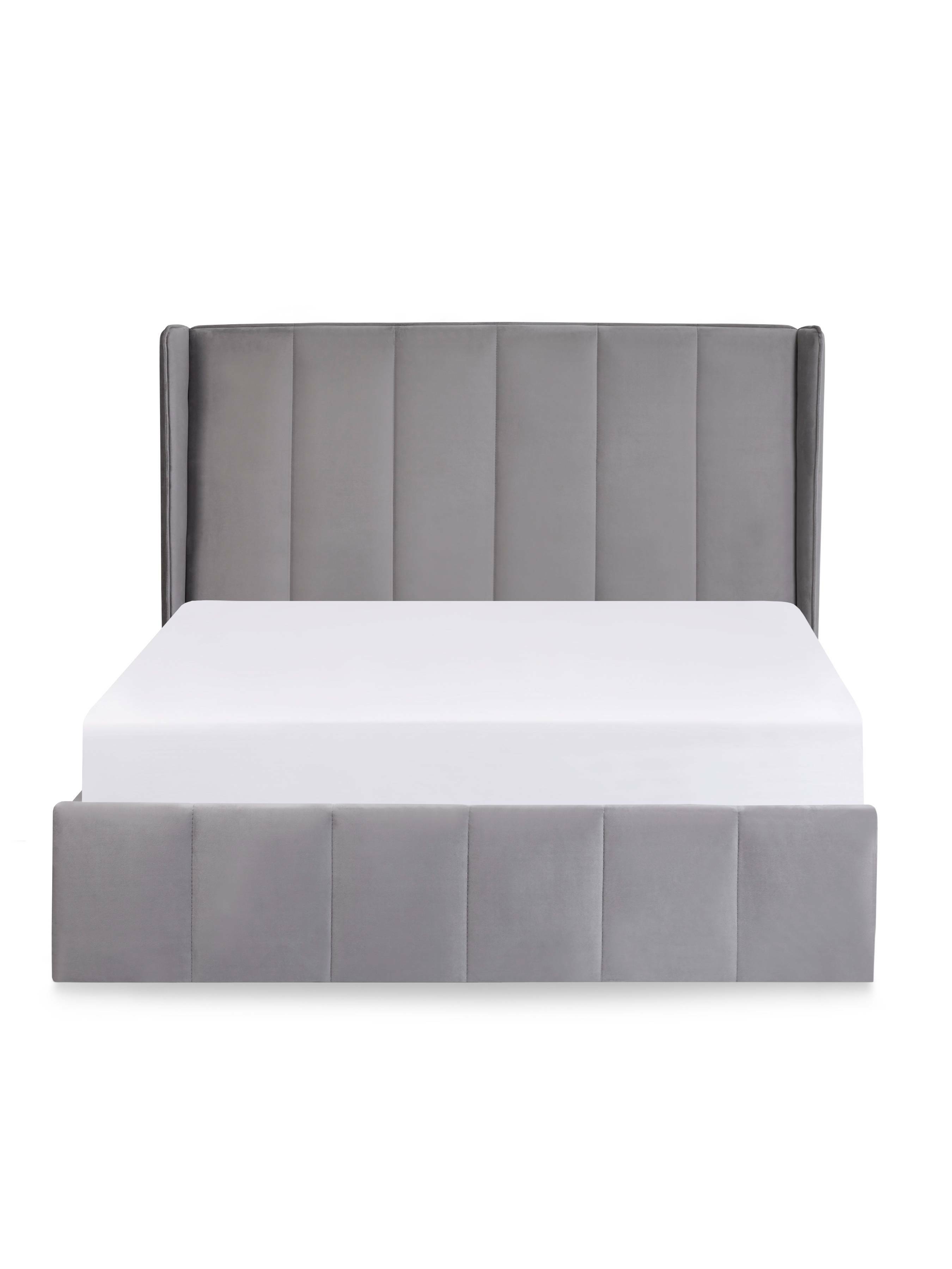 Katie Ottoman Storage Bed Frame - Grey Velvet