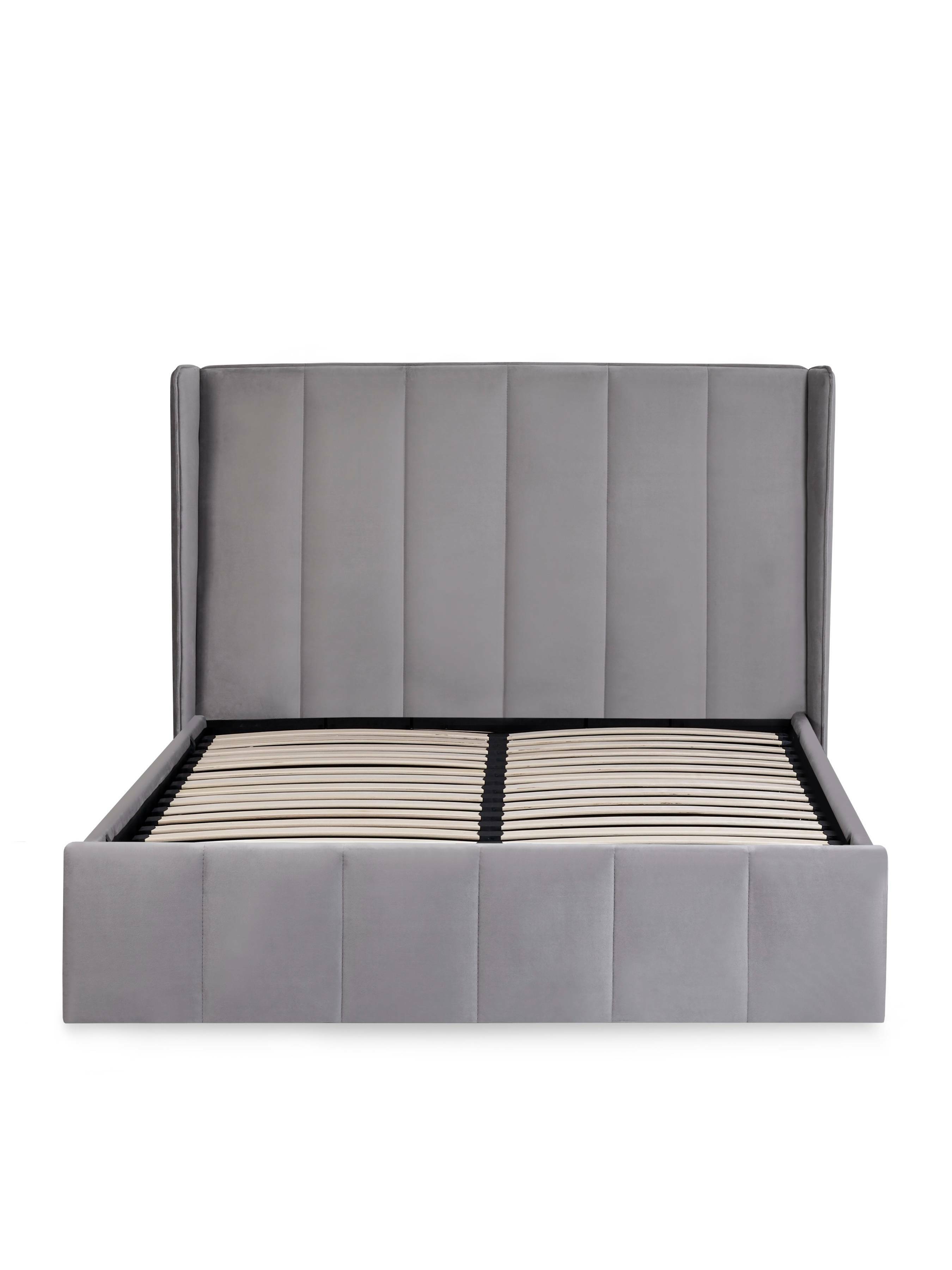 Katie Ottoman Storage Bed Frame - Grey Velvet