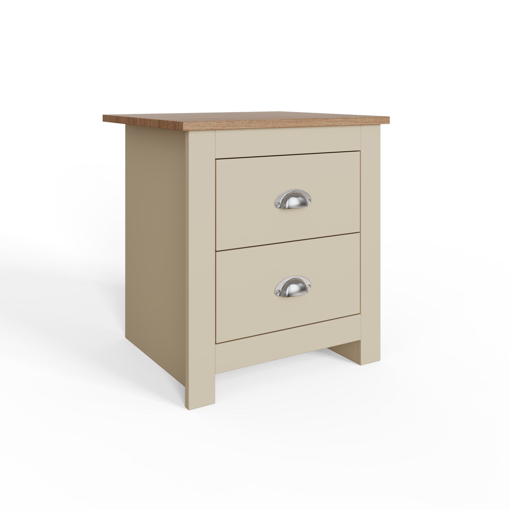 Lancaster 2 Drawer Bedside Cream