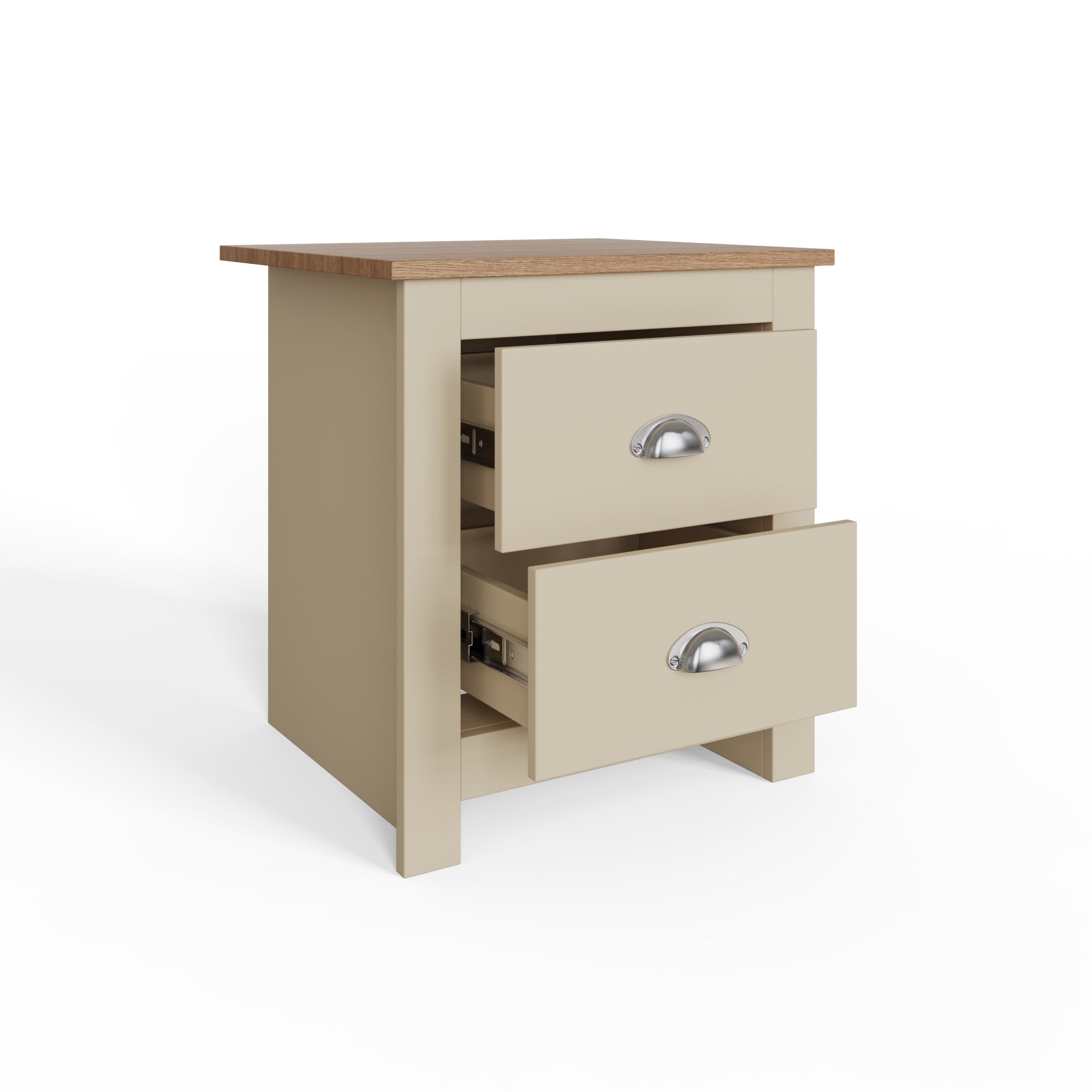 Lancaster 2 Drawer Bedside Cream