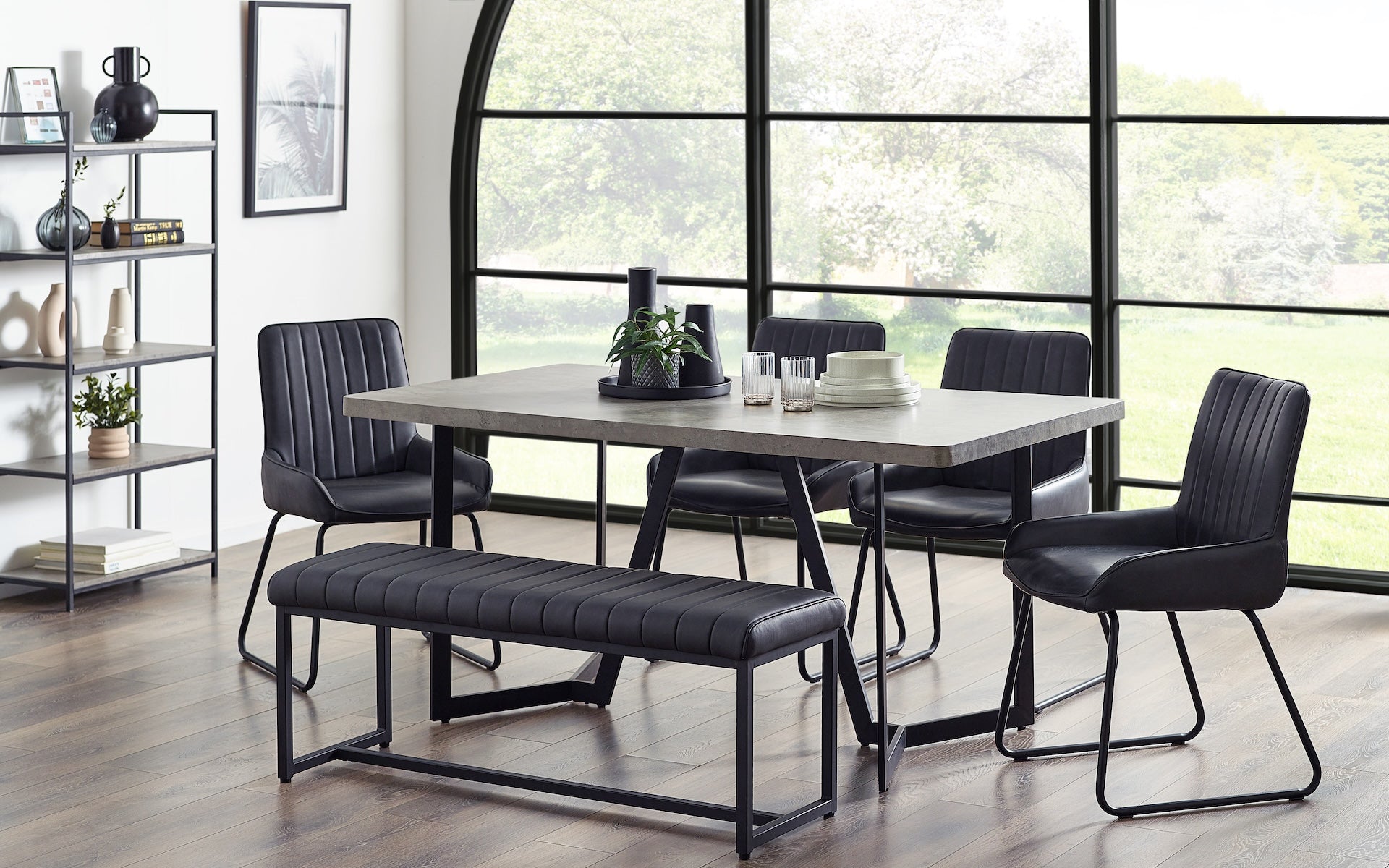 Miller Concrete Effect Dining Table