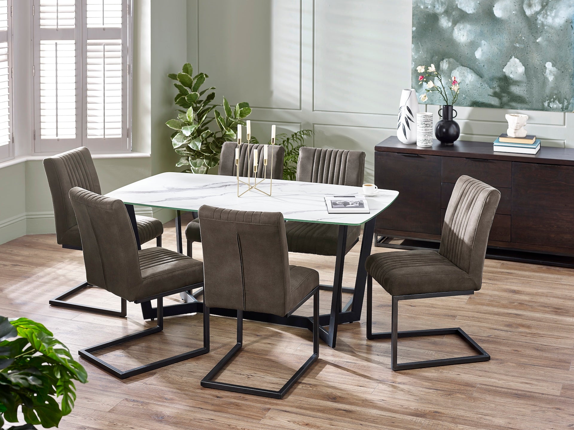 Olympus Dining Table - White Marble