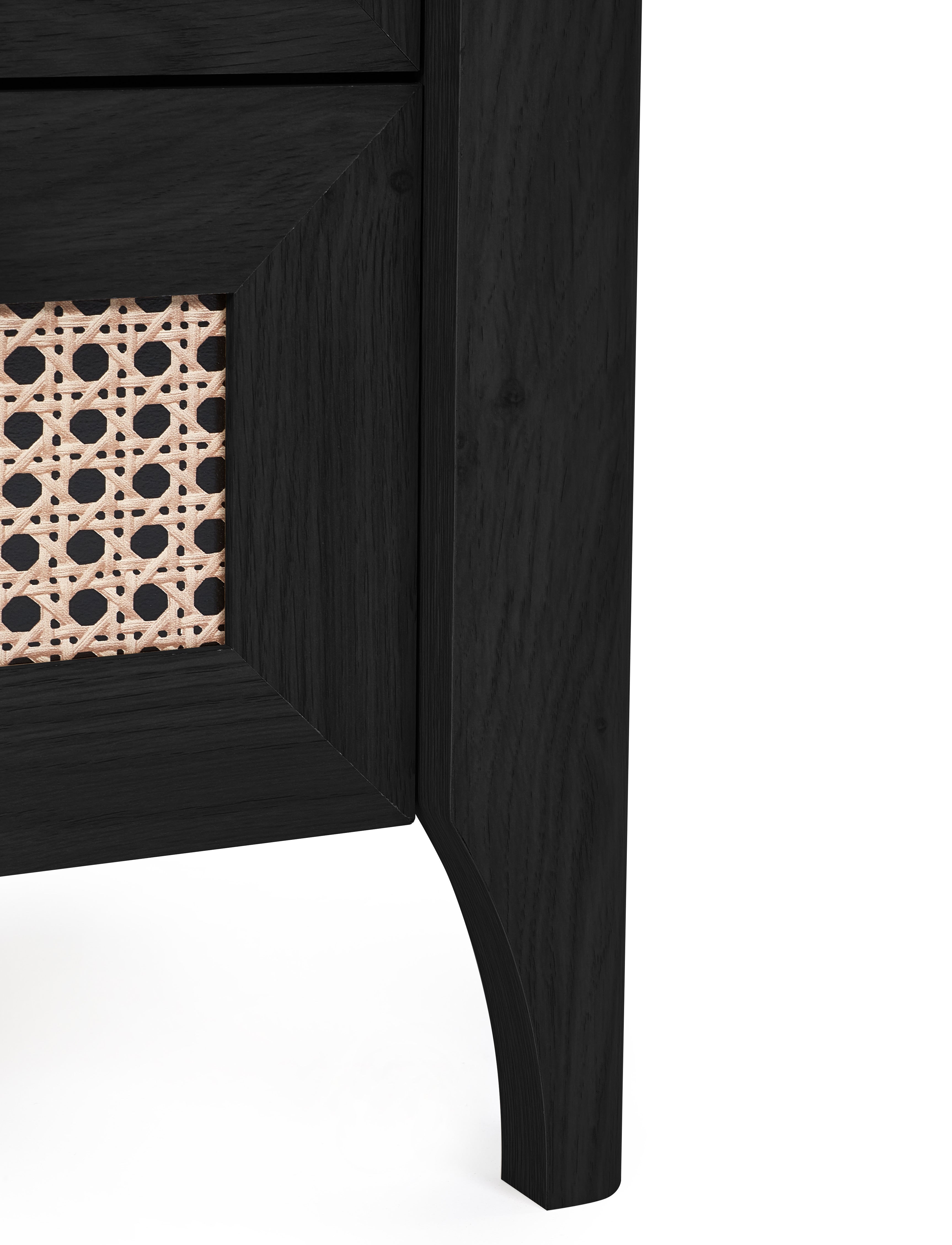 Sydney 2 Drawer Bedside - Black Ash