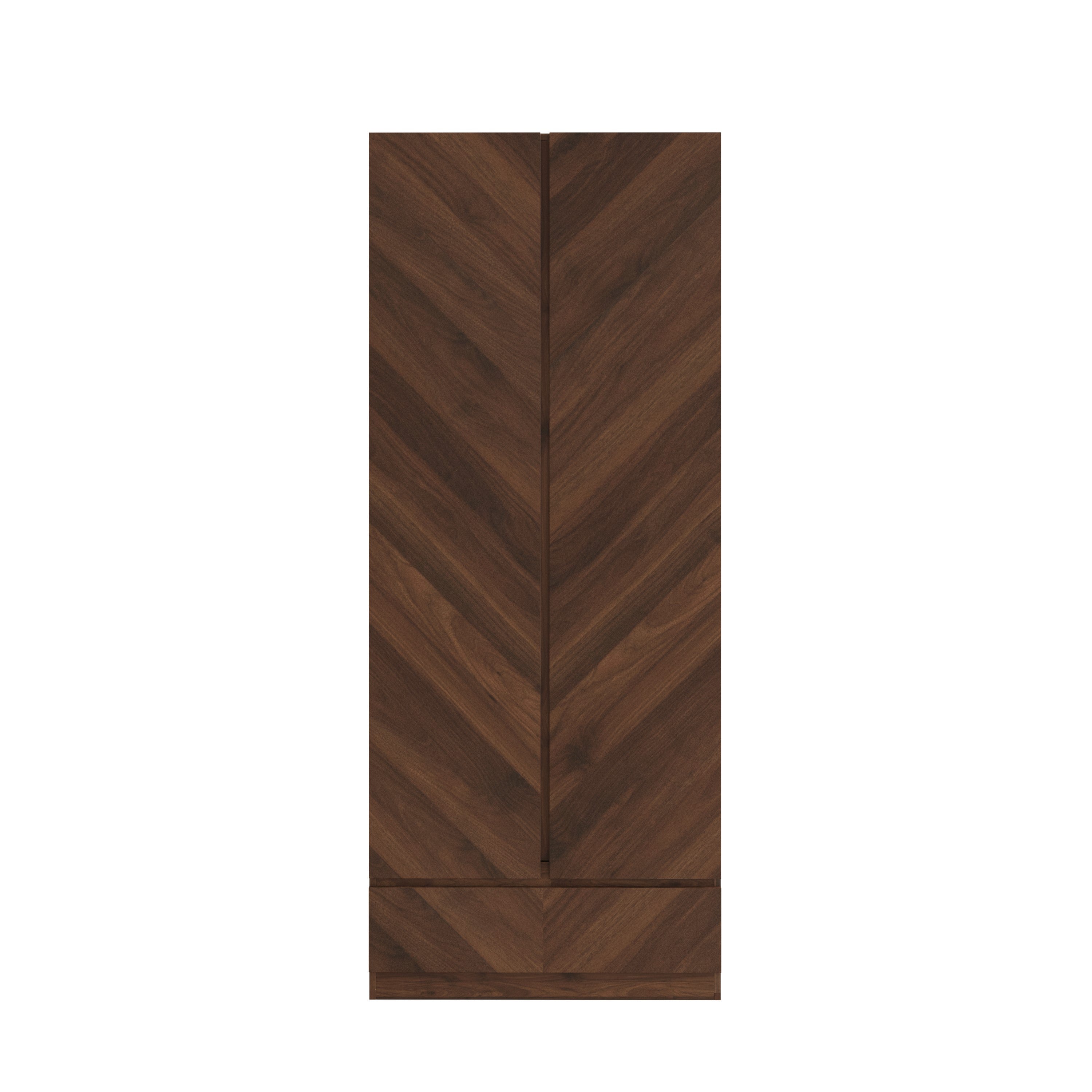 Catania 2 Door 1 Drawer Wardrobe Royal Walnut