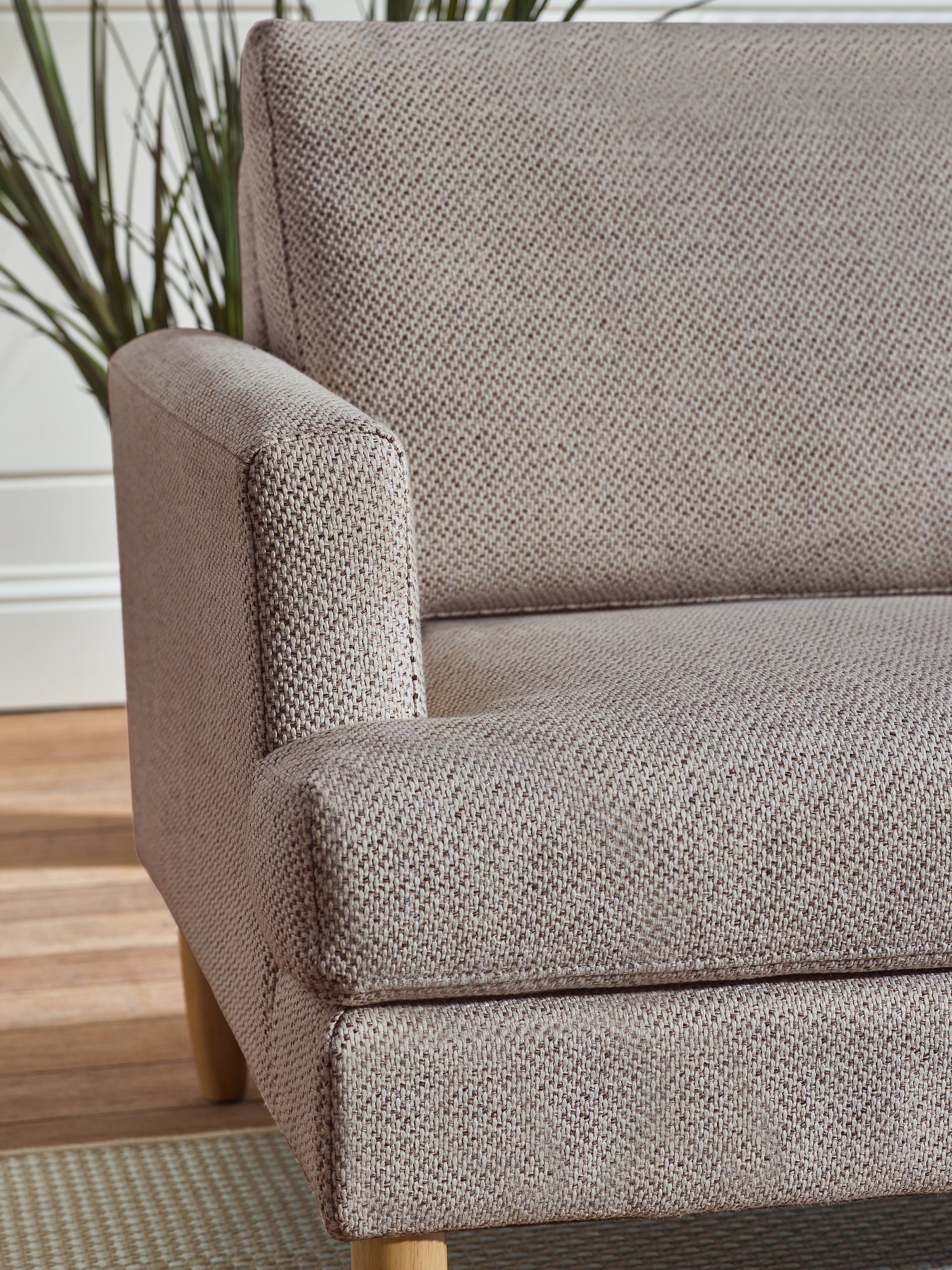 Daisy Coyote Grey Chenille Upholstered Compact 2 Seater Sofa