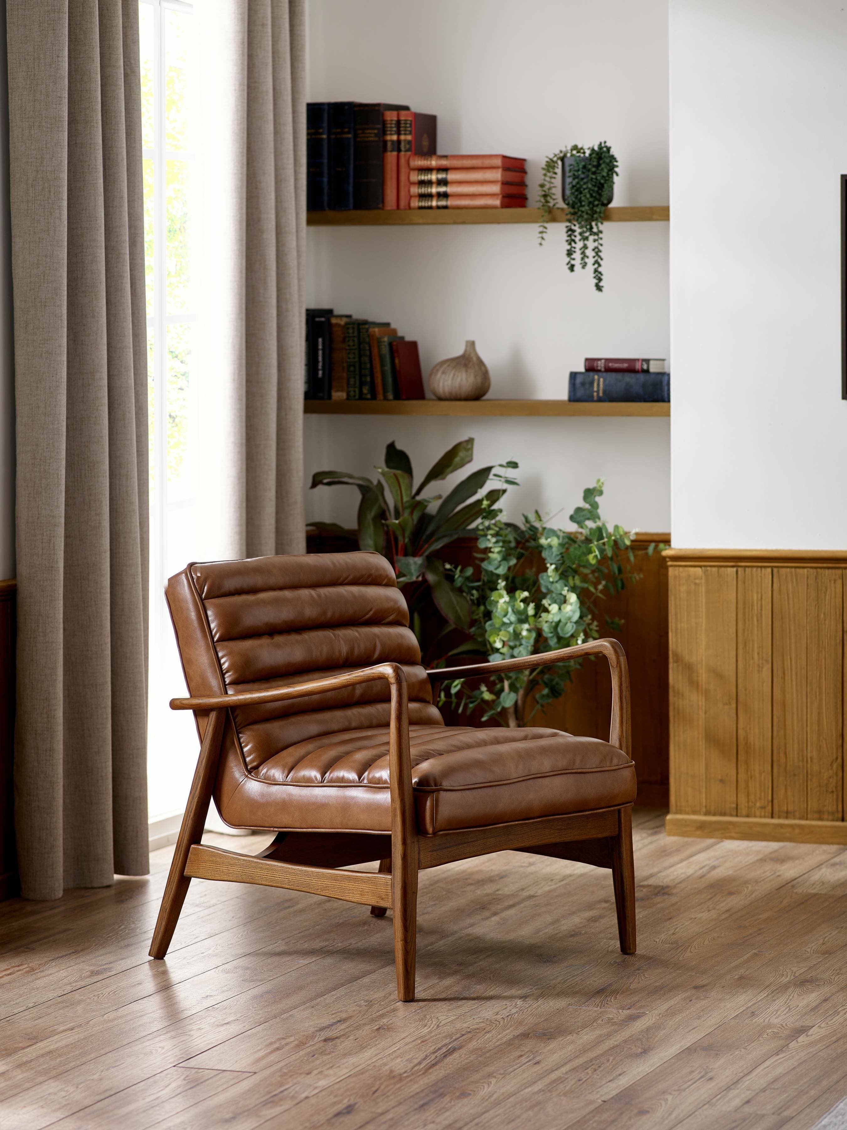 Julian Bowen Armchair Marshall Accent Chair - Brown Bed Kings