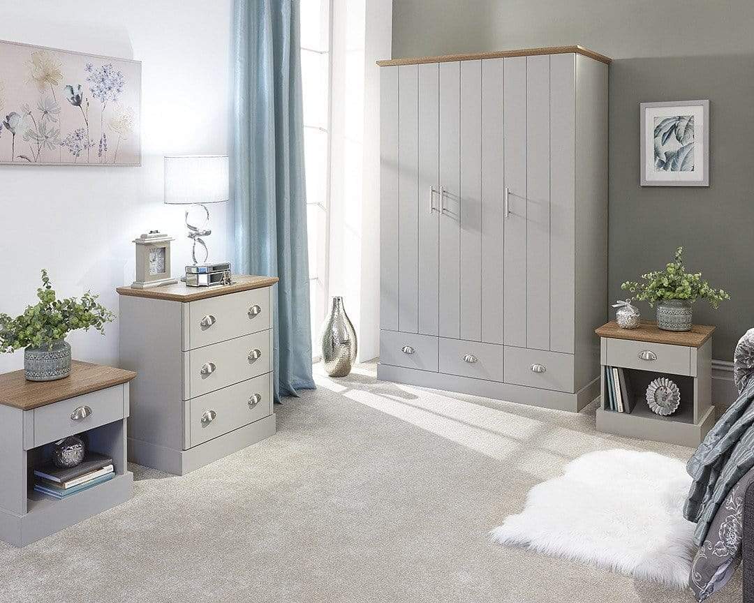 GFW Bedroom Set Kendal 4 Piece Bedroom Set - Grey Bed Kings