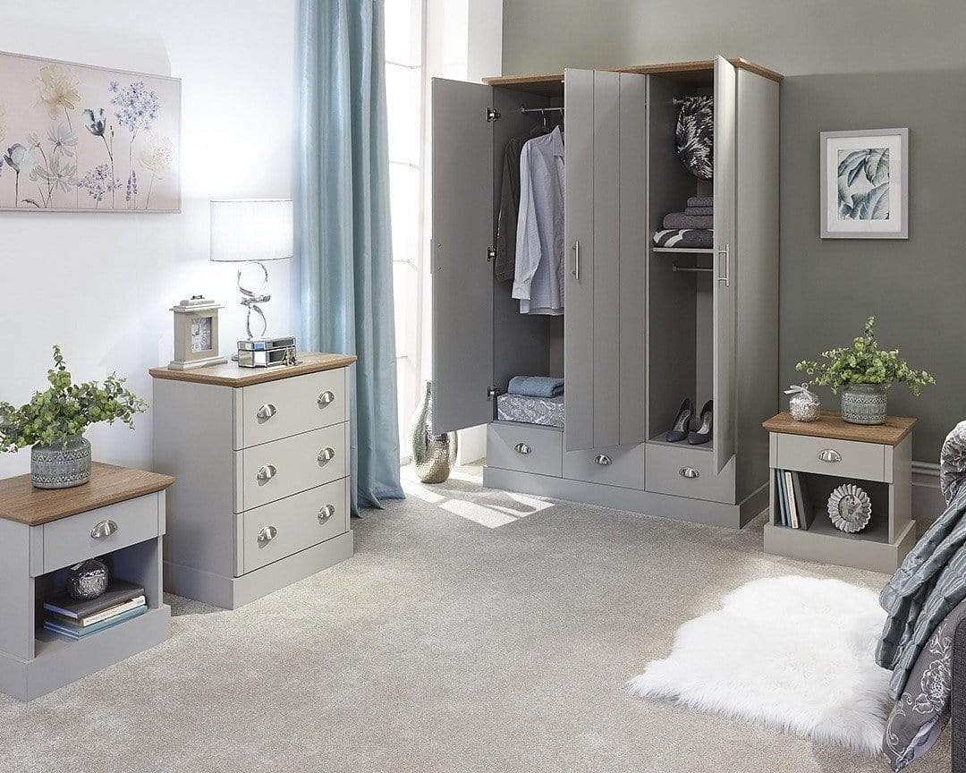 GFW Bedroom Set Kendal 4 Piece Bedroom Set - Grey Bed Kings