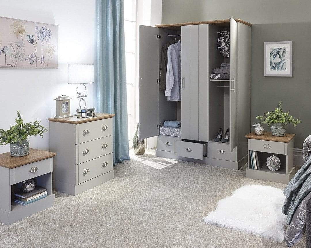 GFW Bedroom Set Kendal 4 Piece Bedroom Set - Grey Bed Kings