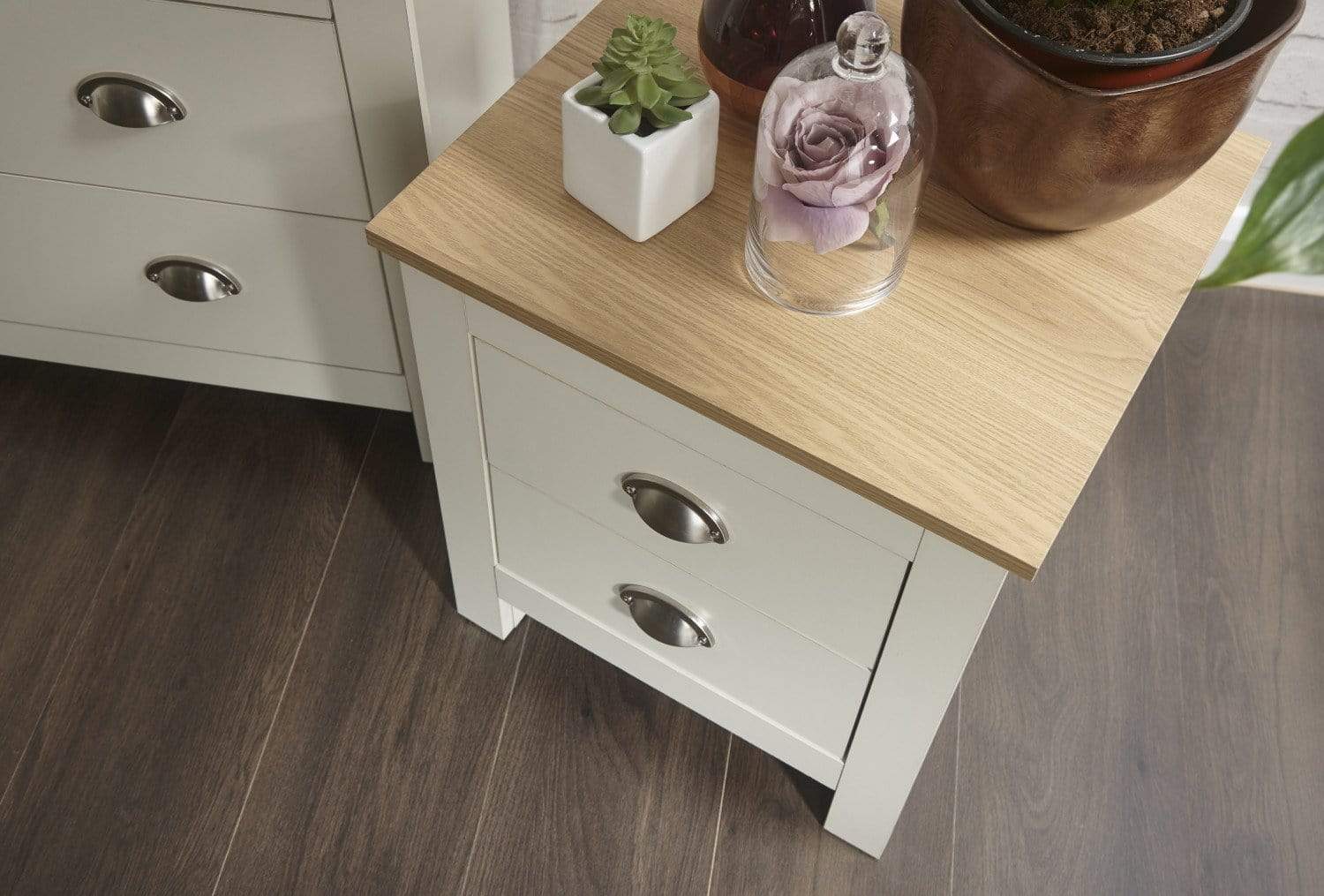 GFW Bedroom Set Lancaster 3 Piece Set Cream Bed Kings