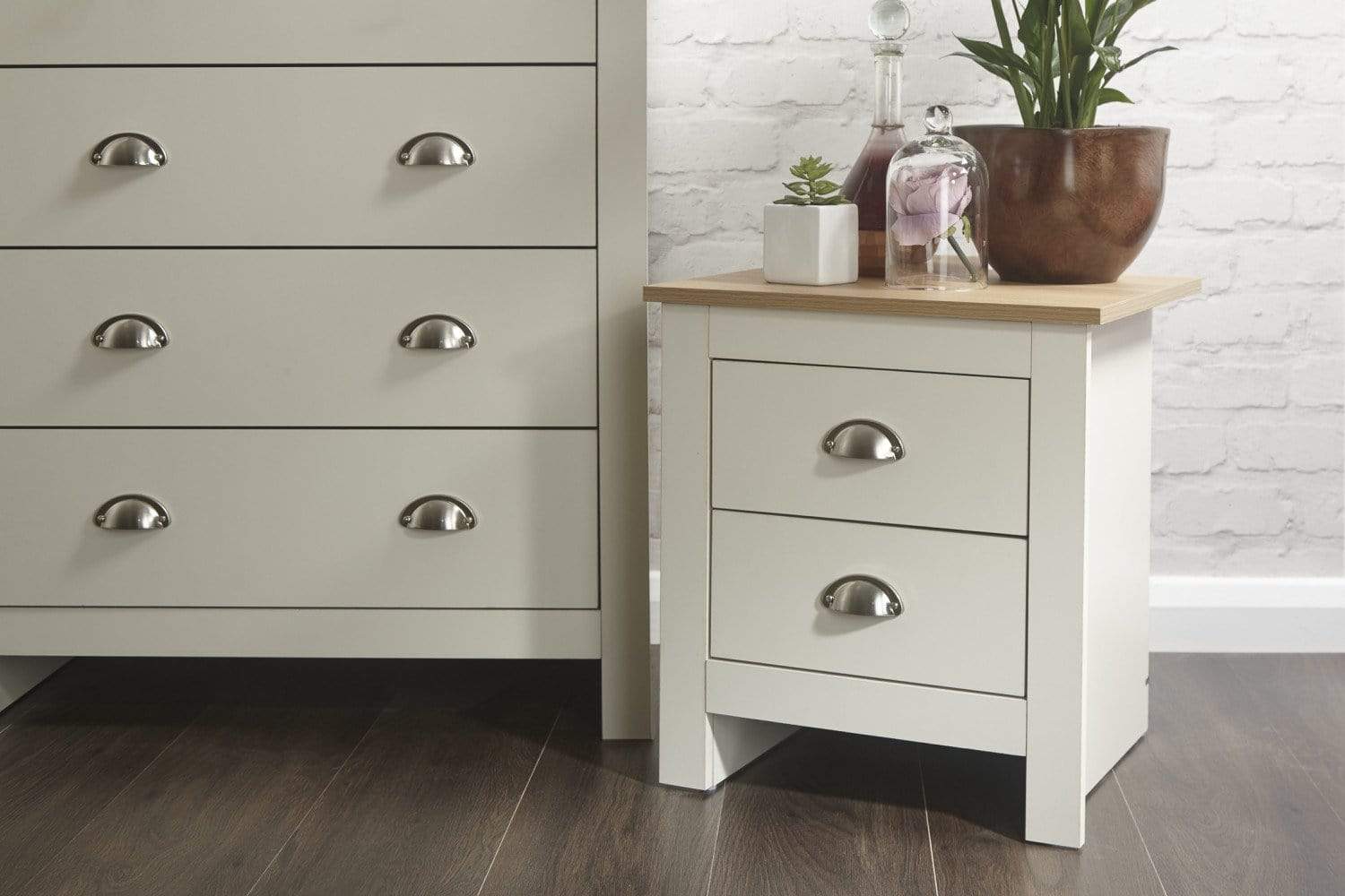 GFW Bedroom Set Lancaster 3 Piece Set Cream Bed Kings
