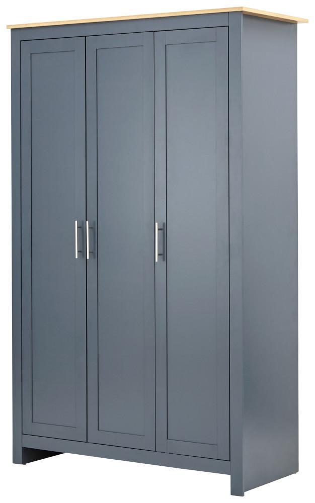 GFW Bedroom Set Lancaster 4 Piece Set Slate Blue Bed Kings