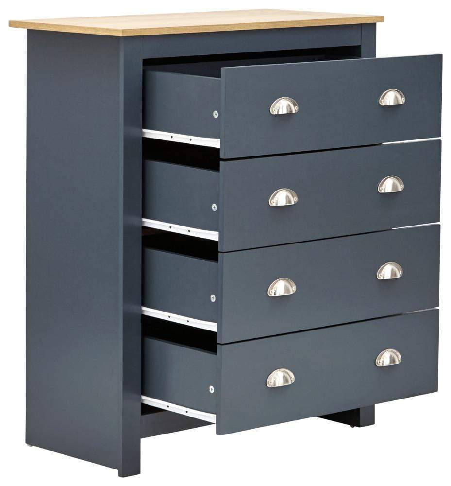 GFW Bedroom Set Lancaster 4 Piece Set Slate Blue Bed Kings