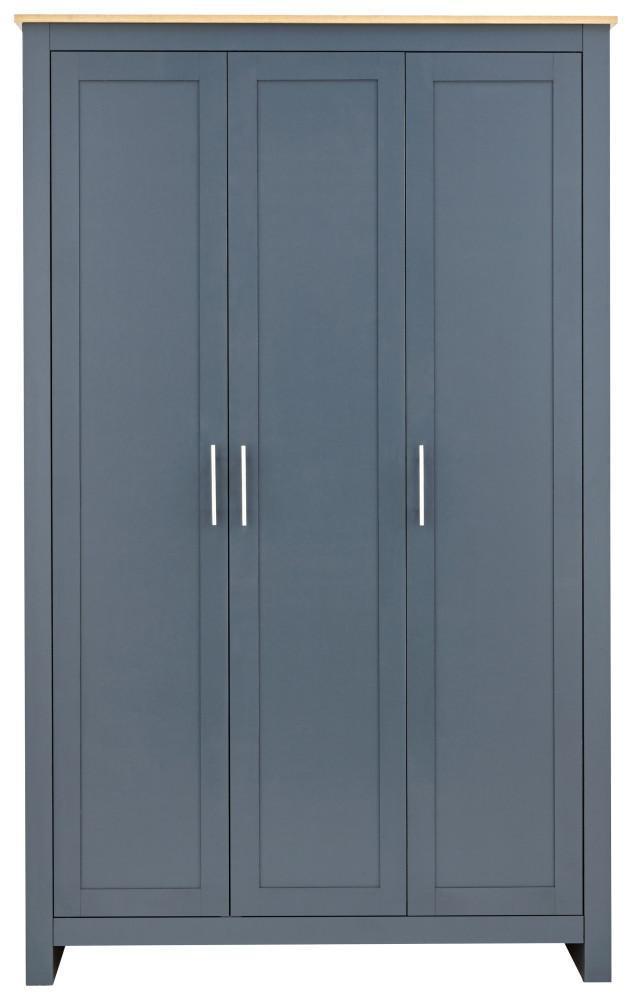 GFW Bedroom Set Lancaster 4 Piece Set Slate Blue Bed Kings
