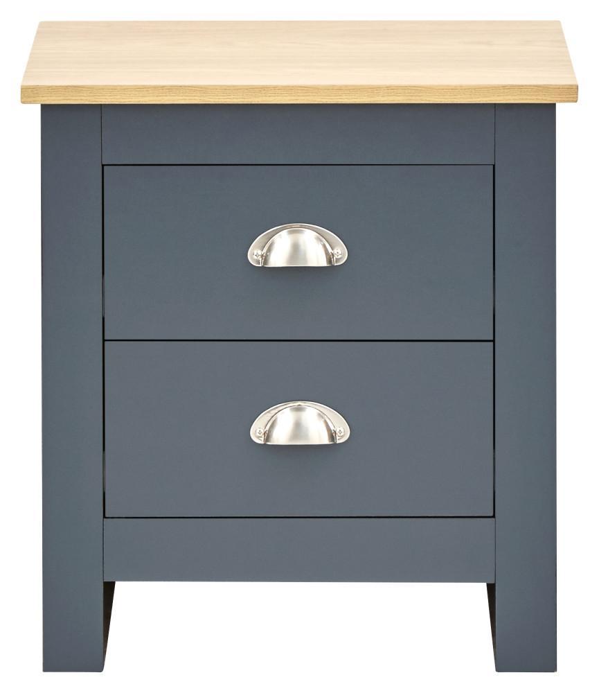 GFW Bedroom Set Lancaster 4 Piece Set Slate Blue Bed Kings