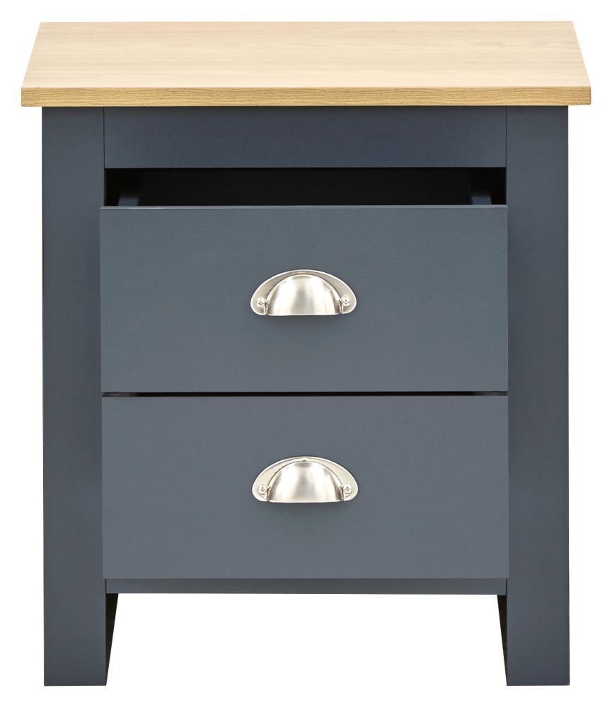 GFW Bedroom Set Lancaster 4 Piece Set Slate Blue Bed Kings