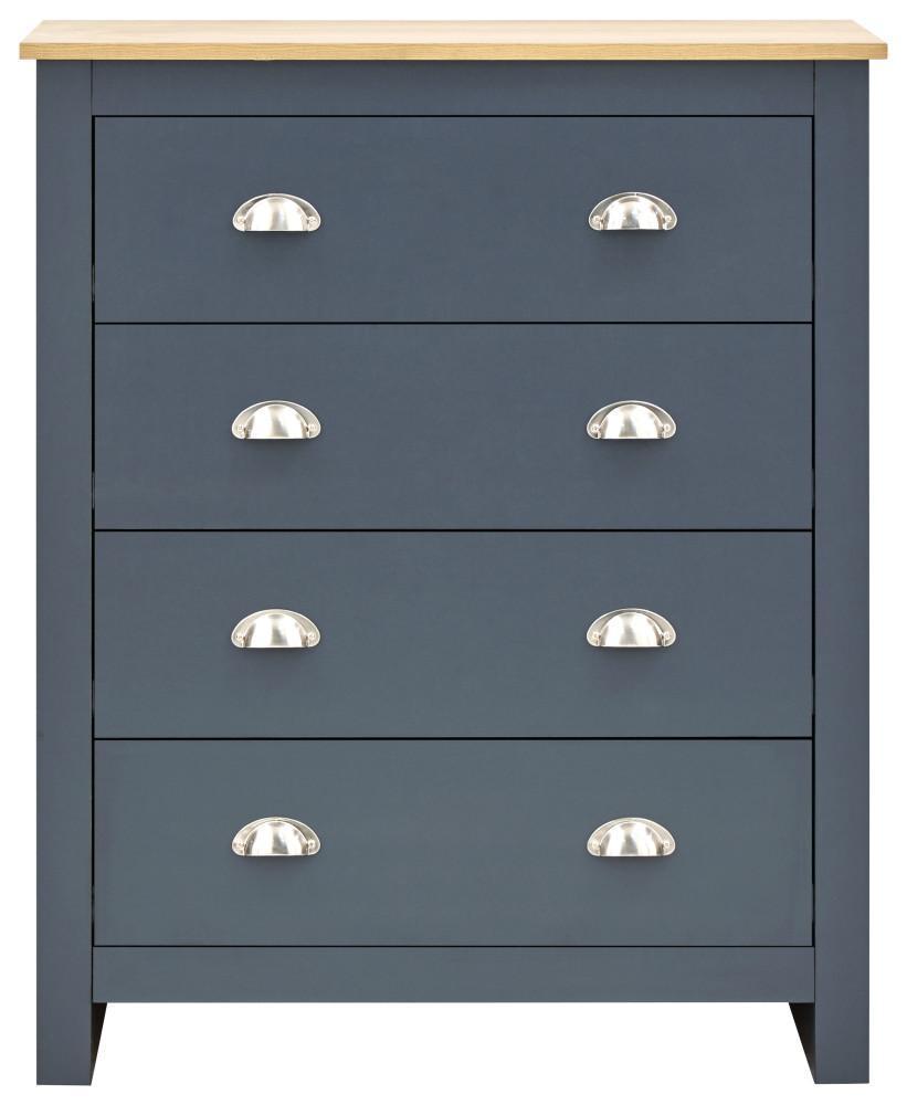 GFW Bedroom Set Lancaster 4 Piece Set Slate Blue Bed Kings