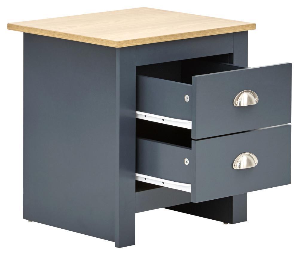 GFW Bedroom Set Lancaster 4 Piece Set Slate Blue Bed Kings