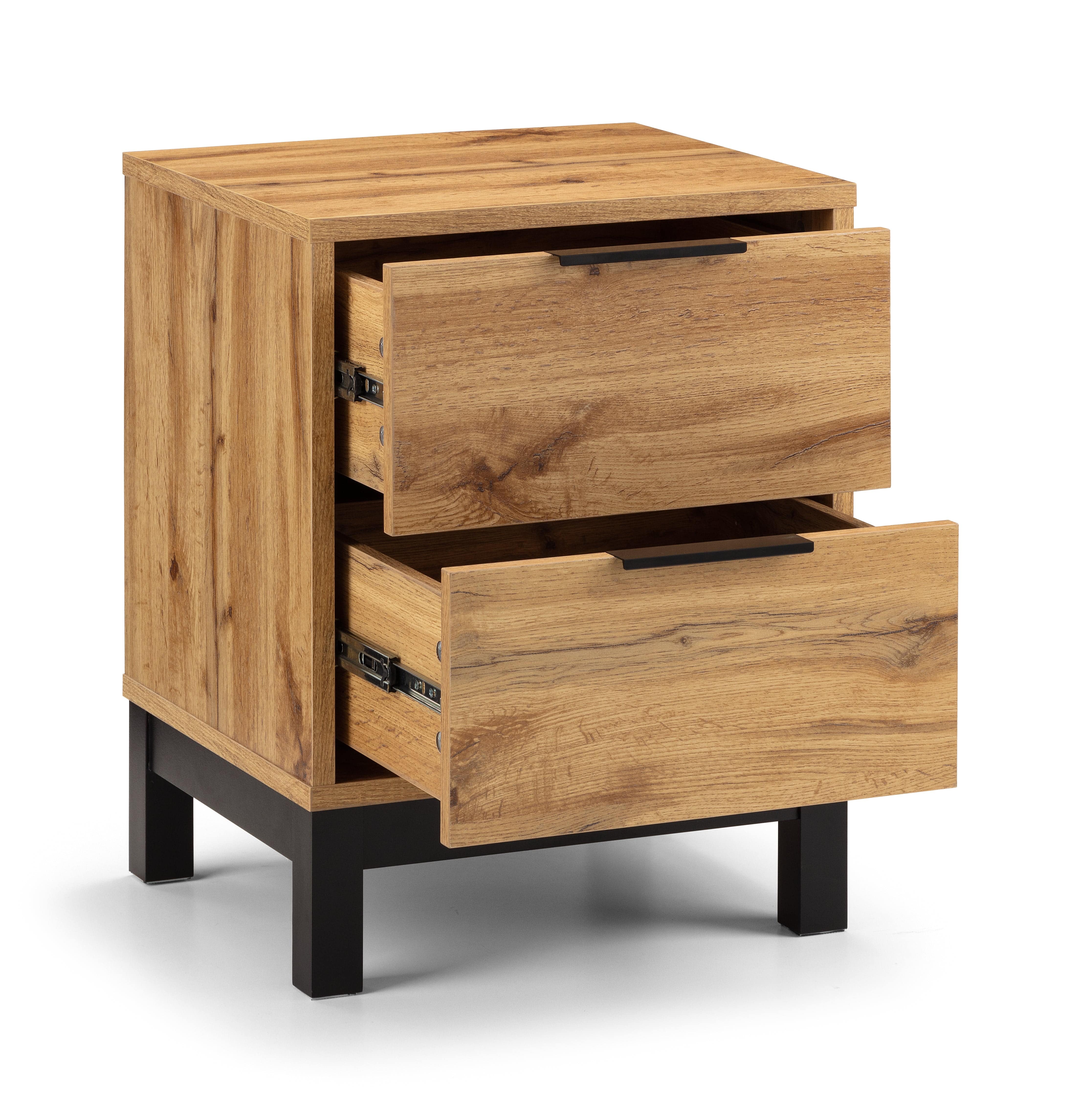 Julian Bowen Bedside Table Bali 2 Drawer Bedside Bed Kings