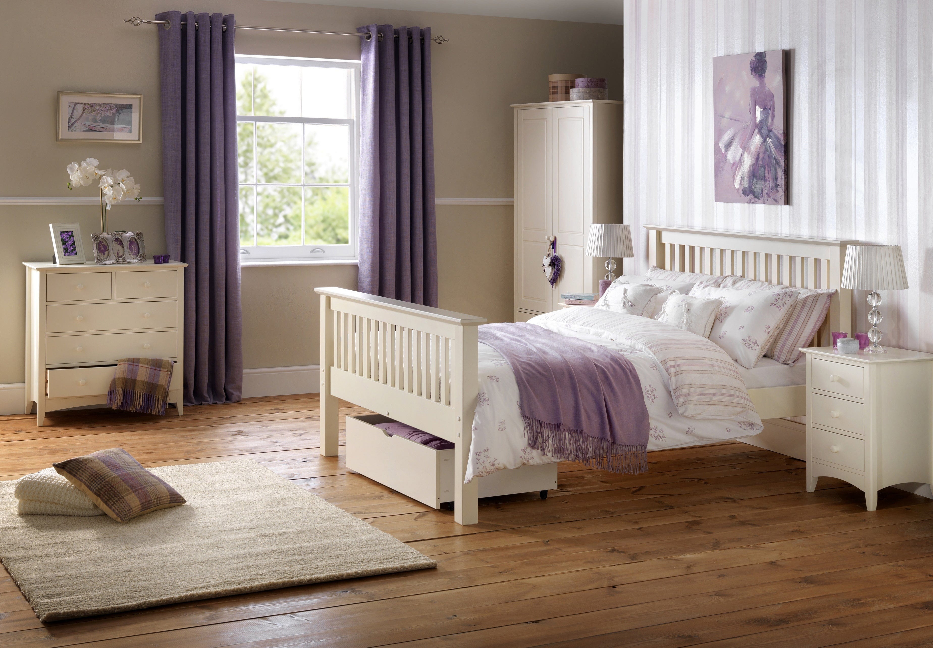 Julian Bowen Bedside Table Cameo 3 Drawer Bedside Bed Kings