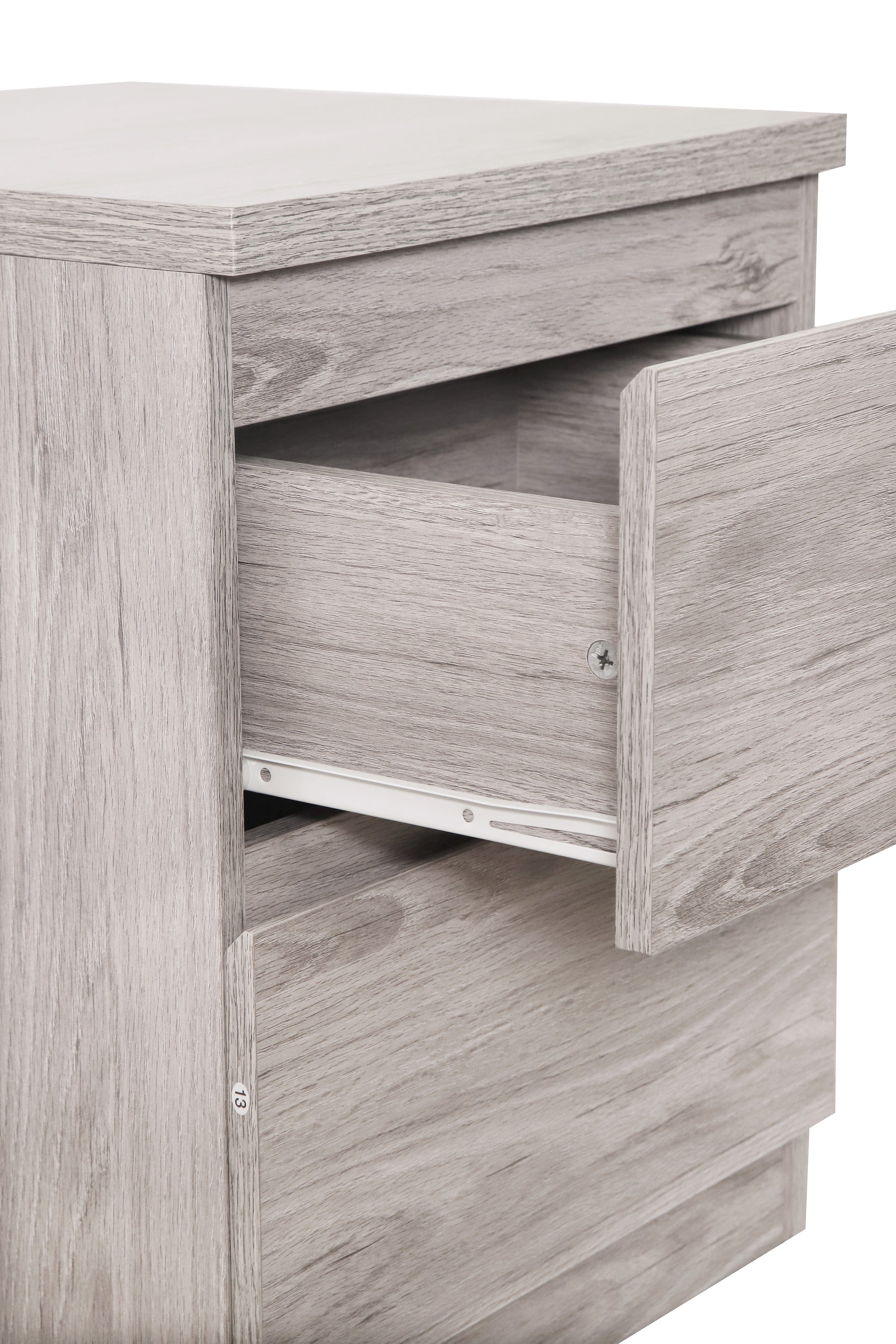 Julian Bowen Bedside Table Jupiter 2 Drawer Bedside Grey Oak Bed Kings