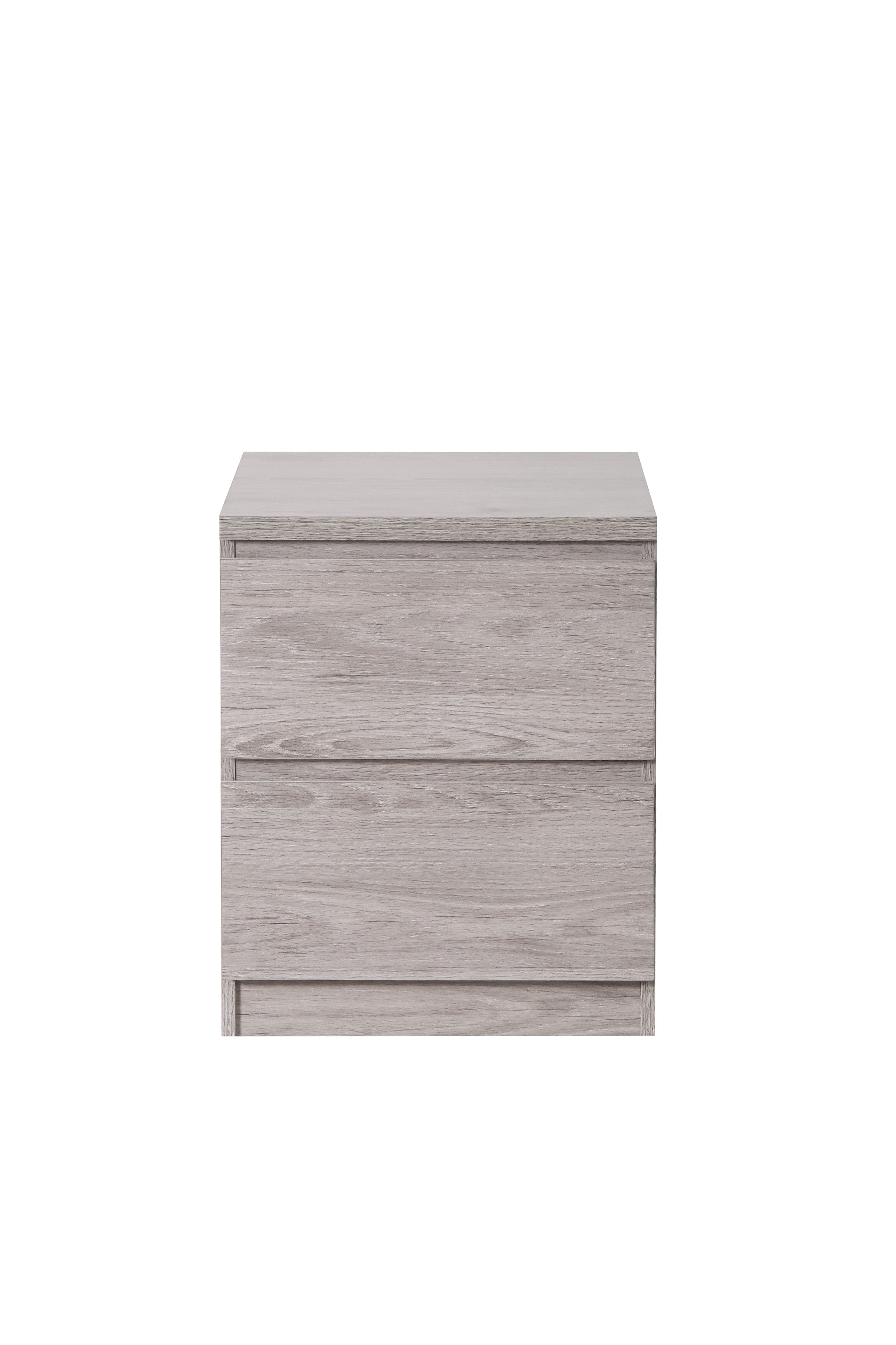 Julian Bowen Bedside Table Jupiter 2 Drawer Bedside Grey Oak Bed Kings