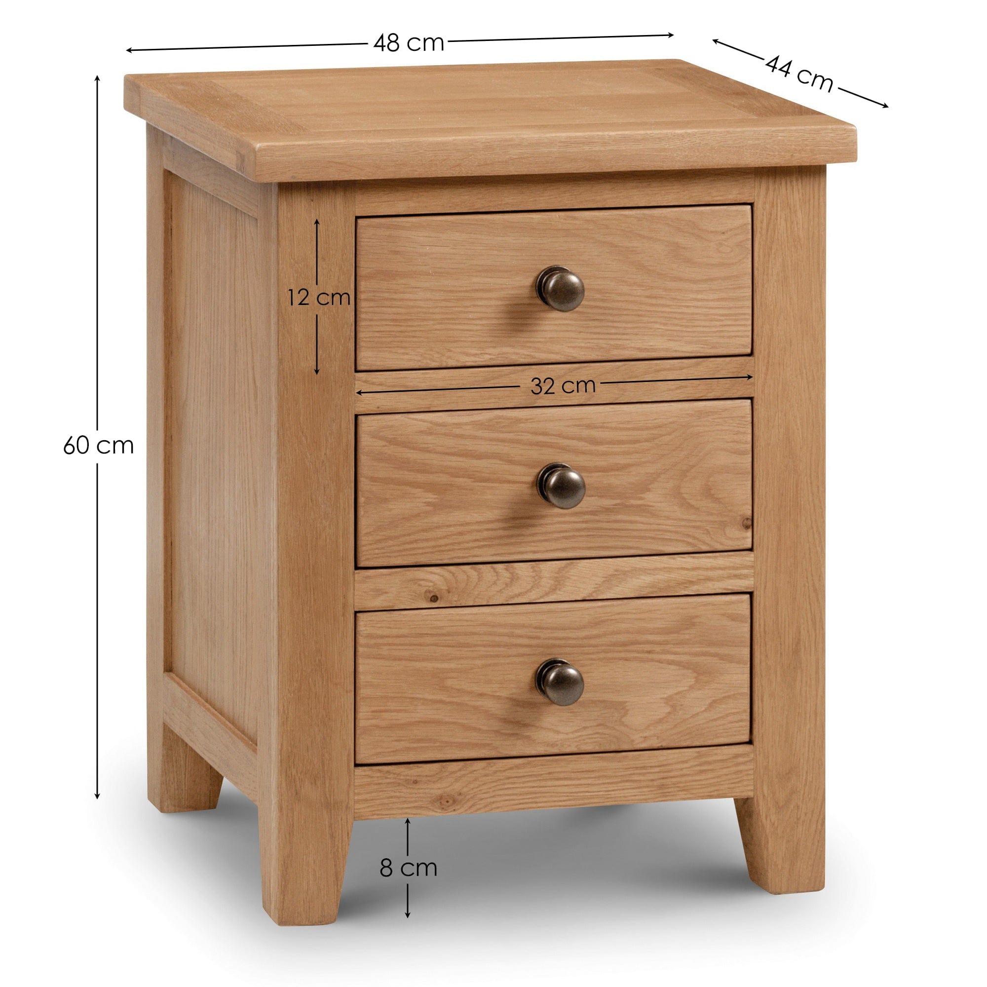 Julian Bowen Bedside Table Marlborough 3 Drawer Bedside Ass Bed Kings