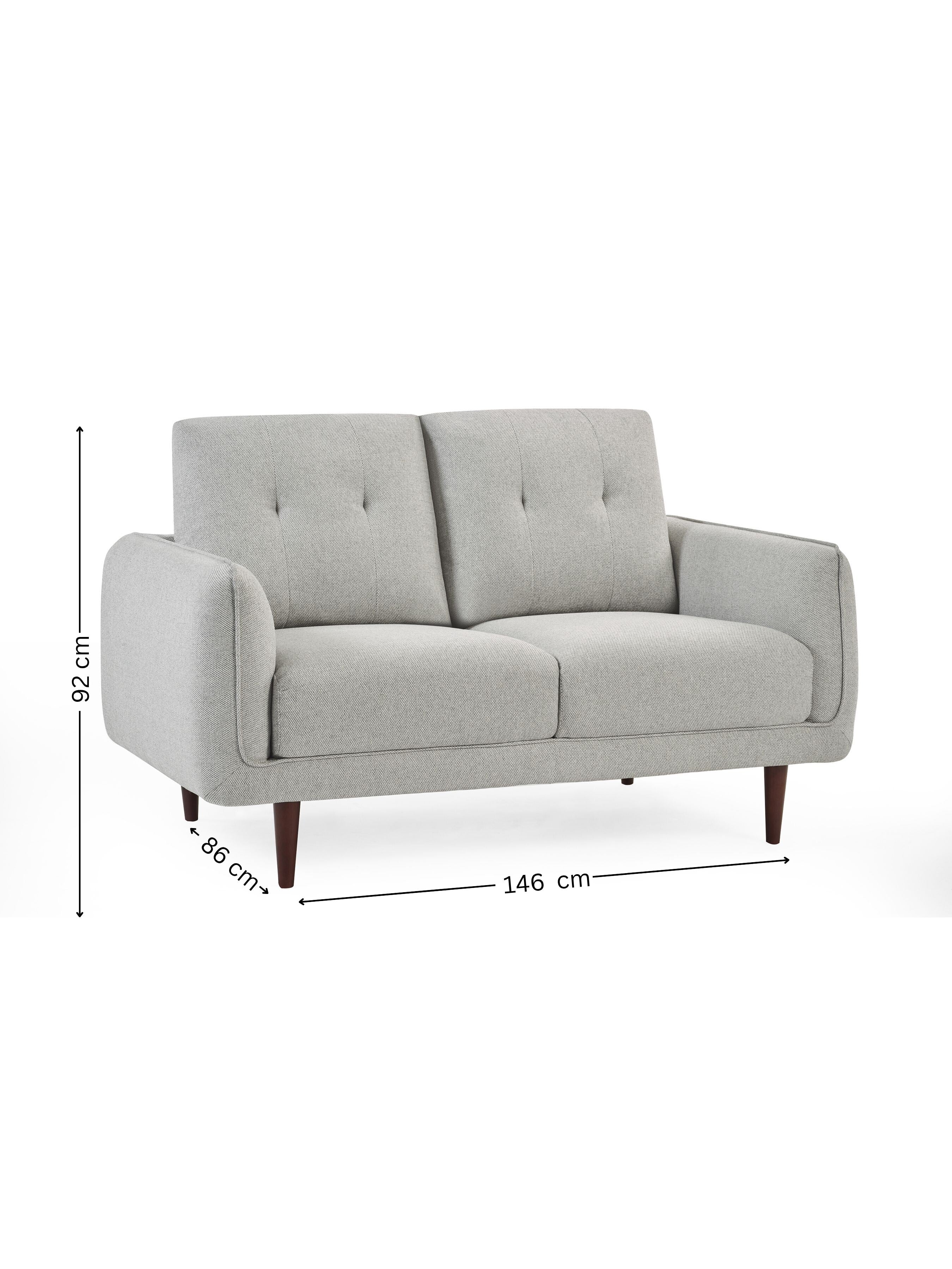 Remy 2 Seater Light Grey Fabric Sofa