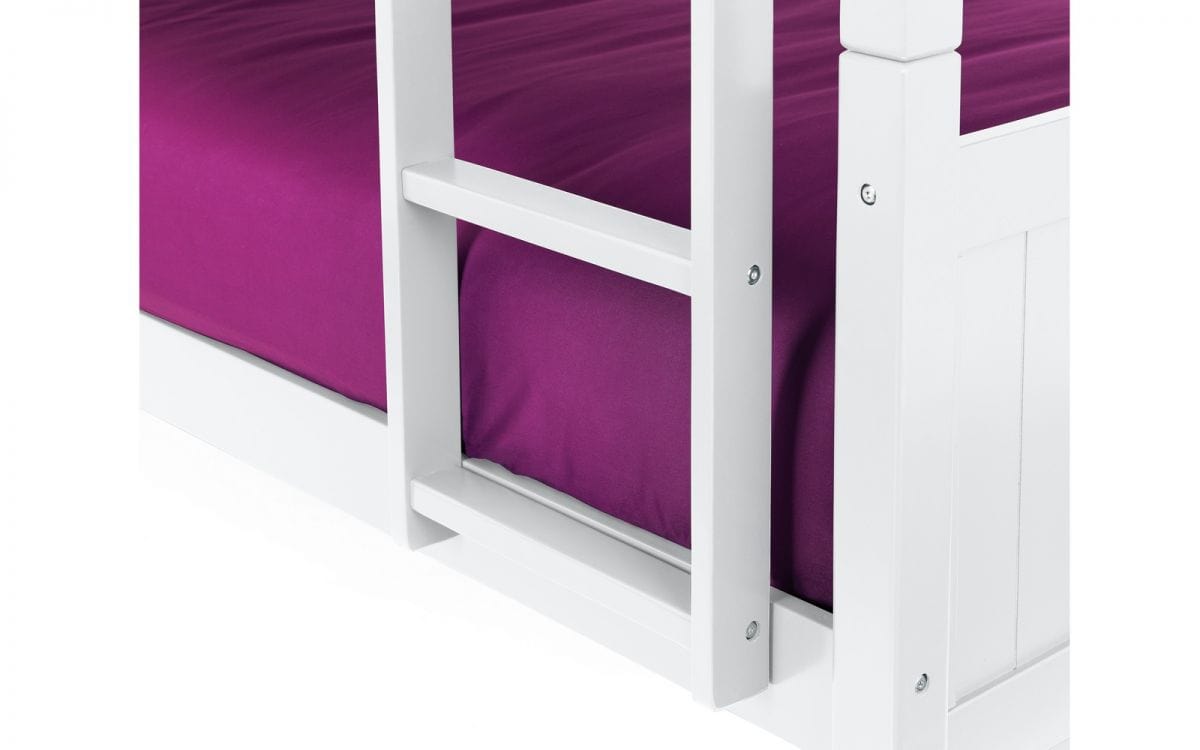 Julian Bowen Bunk Bed Single 90cm 3ft Bella Bunk Bed - White Bed Kings