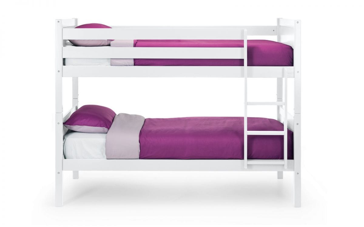 Julian Bowen Bunk Bed Single 90cm 3ft Bella Bunk Bed - White Bed Kings