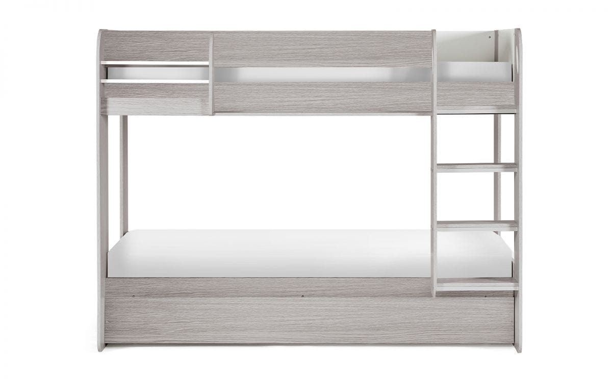 Julian Bowen Bunk Bed Single 90cm 3ft Mars Bunk & Underbed Grey Oak Bed Kings
