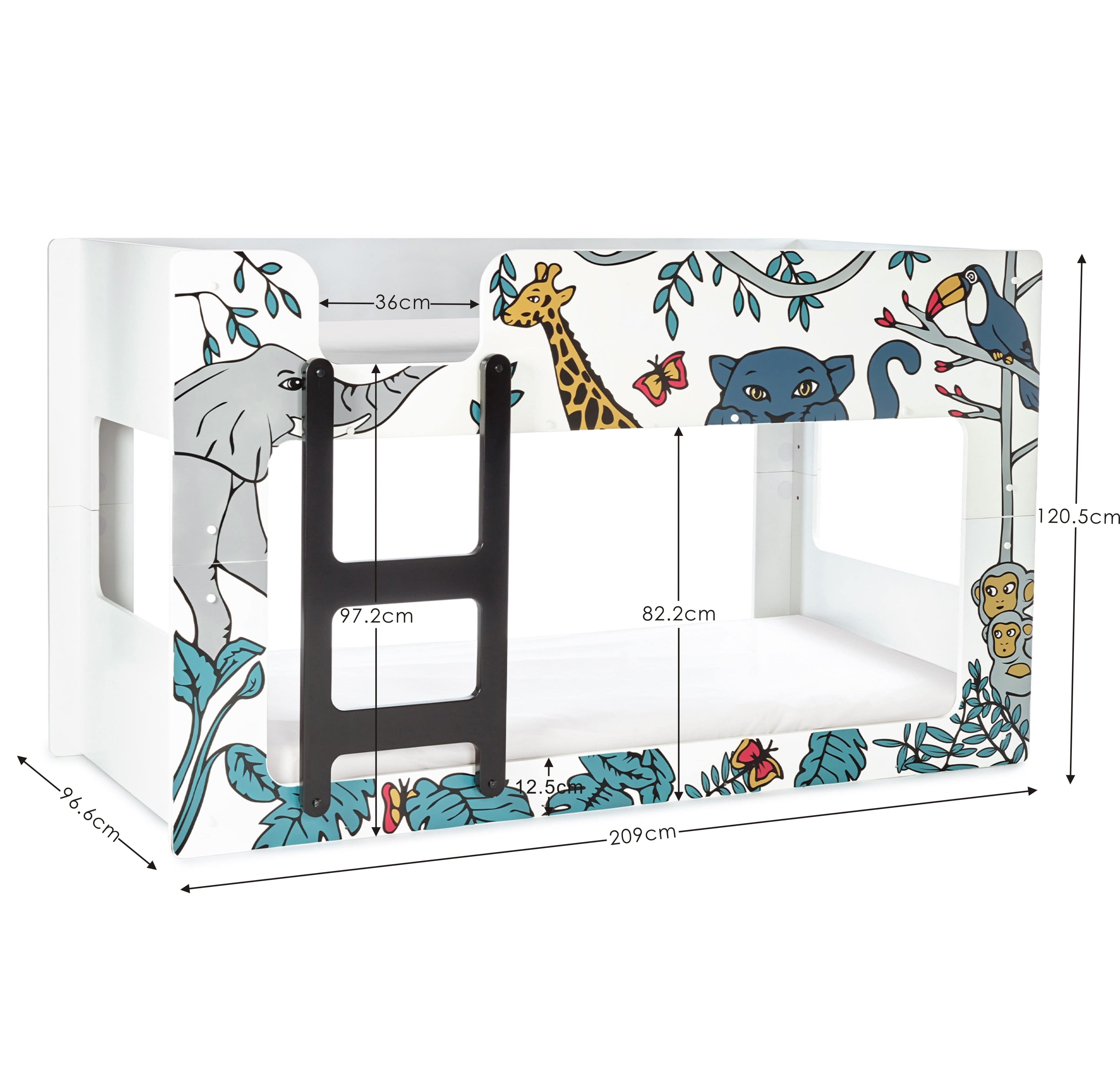 Julian Bowen Bunk Bed Single 90cm 3ft Safari Bunk Bed Bed Kings
