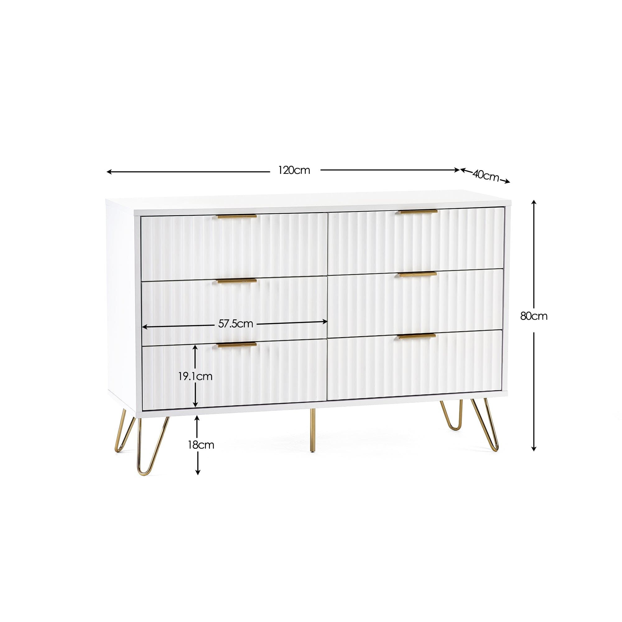 Julian Bowen Chest Of Drawers Murano 6 Drawer Chest - Matt White Bed Kings