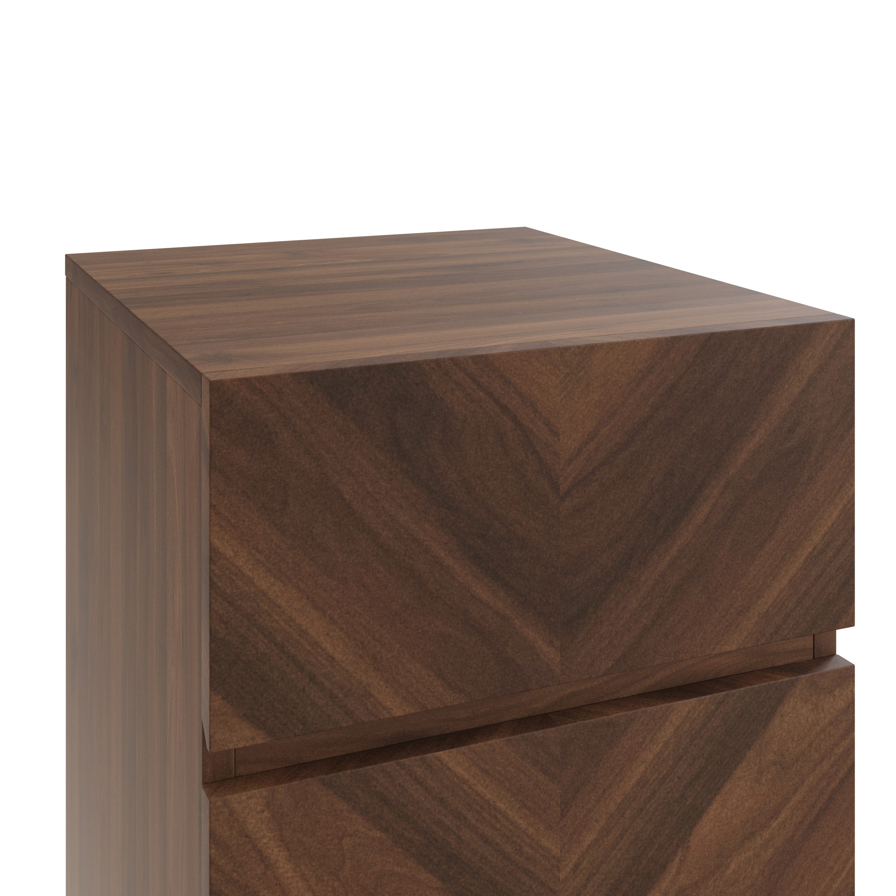 Catania 3 Drawer Bedside Table Royal Walnut - Twin Pack