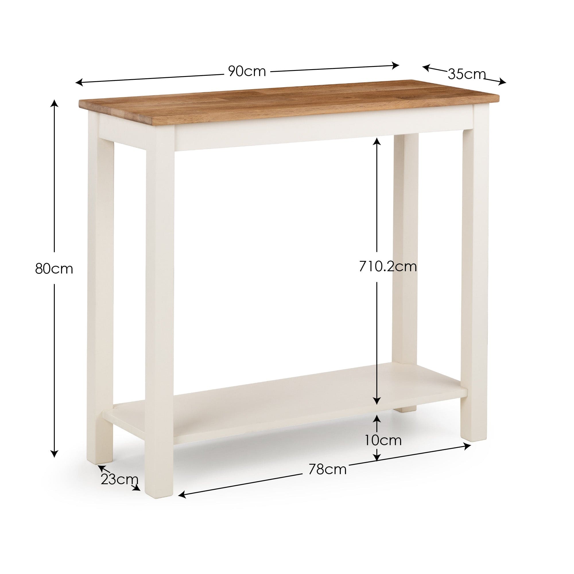 Julian Bowen Console Table Coxmoor Console Table 90Cm - Ivory & Oak Bed Kings